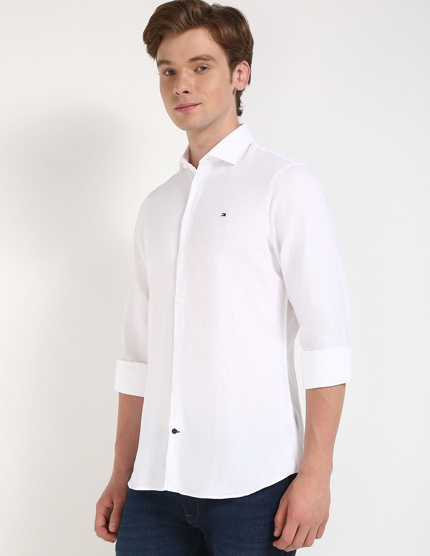 Tommy Hilfiger Solid Slim-Fit Cotton Shirt