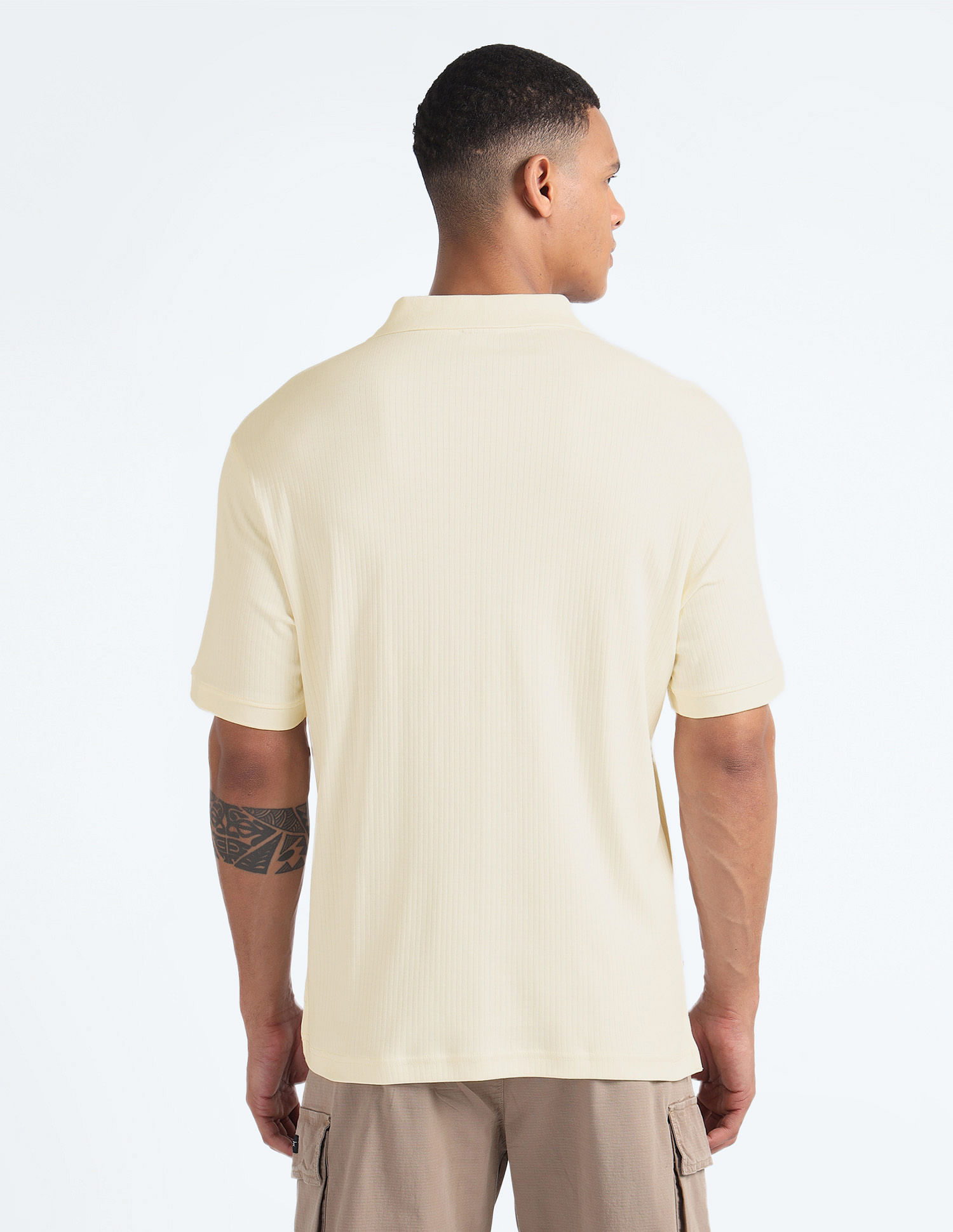 Flying Machine Open Placket Relaxed Polo Shirt