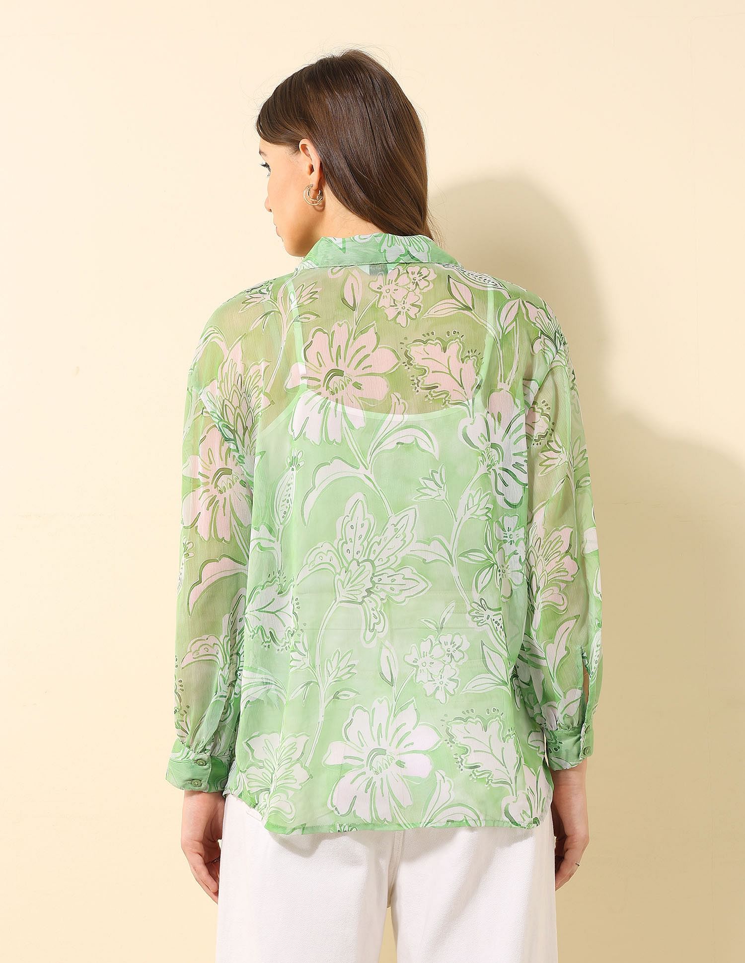U.S. Polo Assn. Women Relaxed Fit Chiffon Sheer Shirt