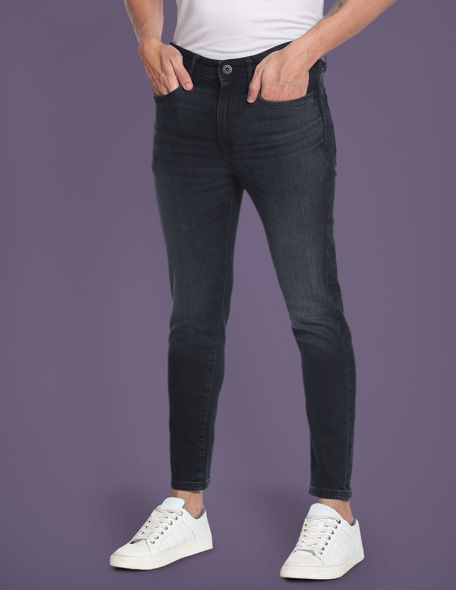 Flying Machine Morrison Skinny Cropped Fit Whiskered Jeans