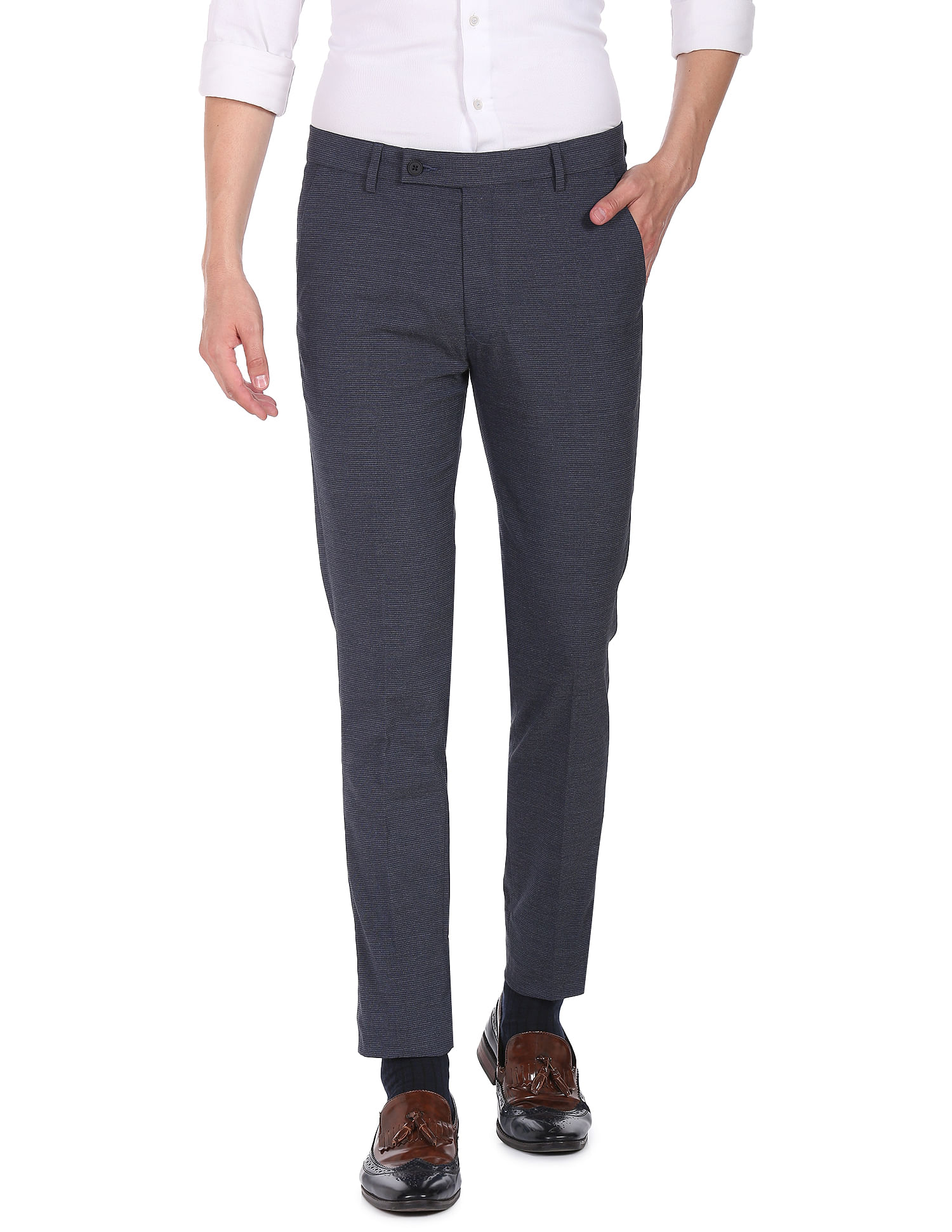 Arrow Flat Front Jackson Super Slim Fit Trousers