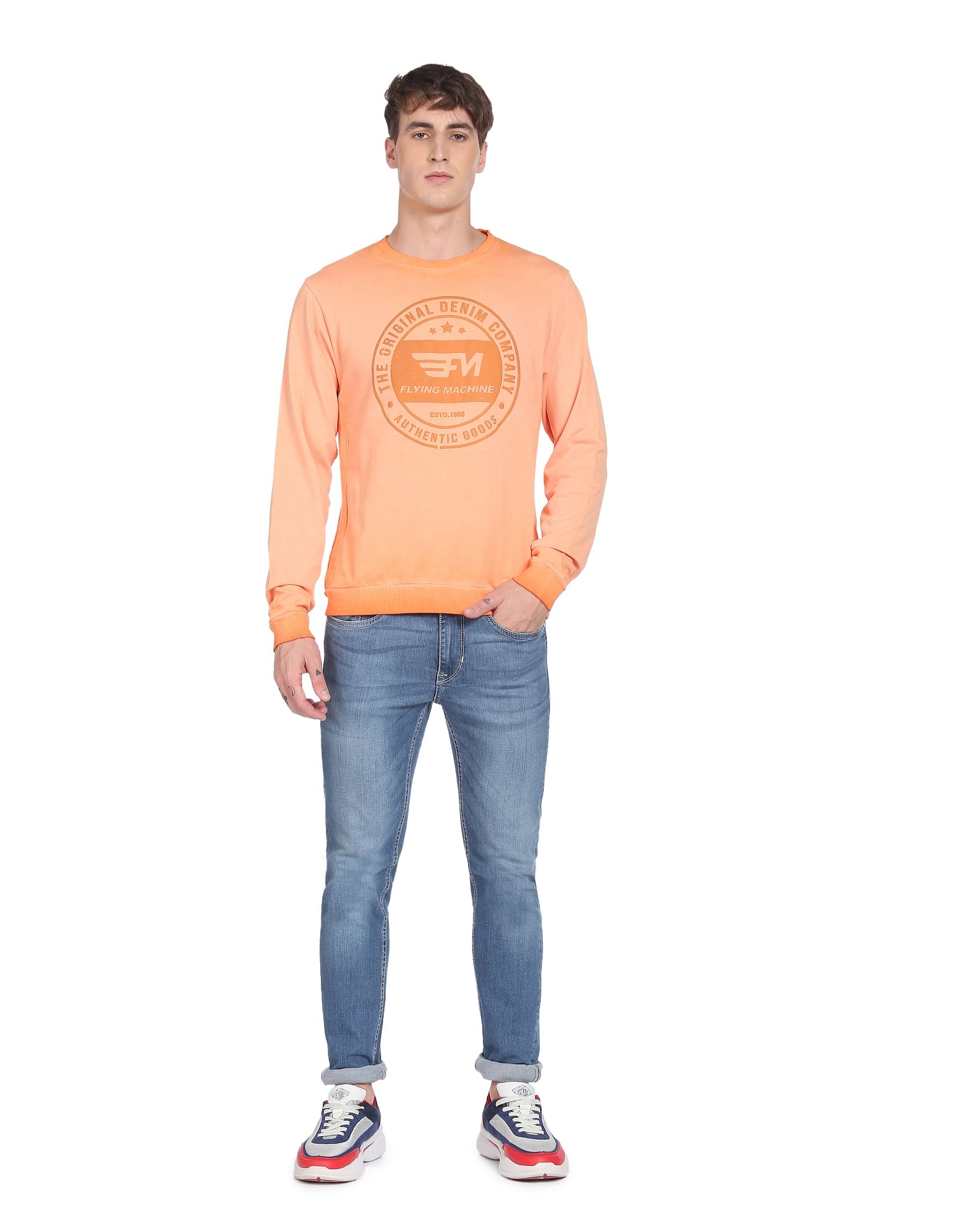 Flying machine 2025 orange sweatshirt