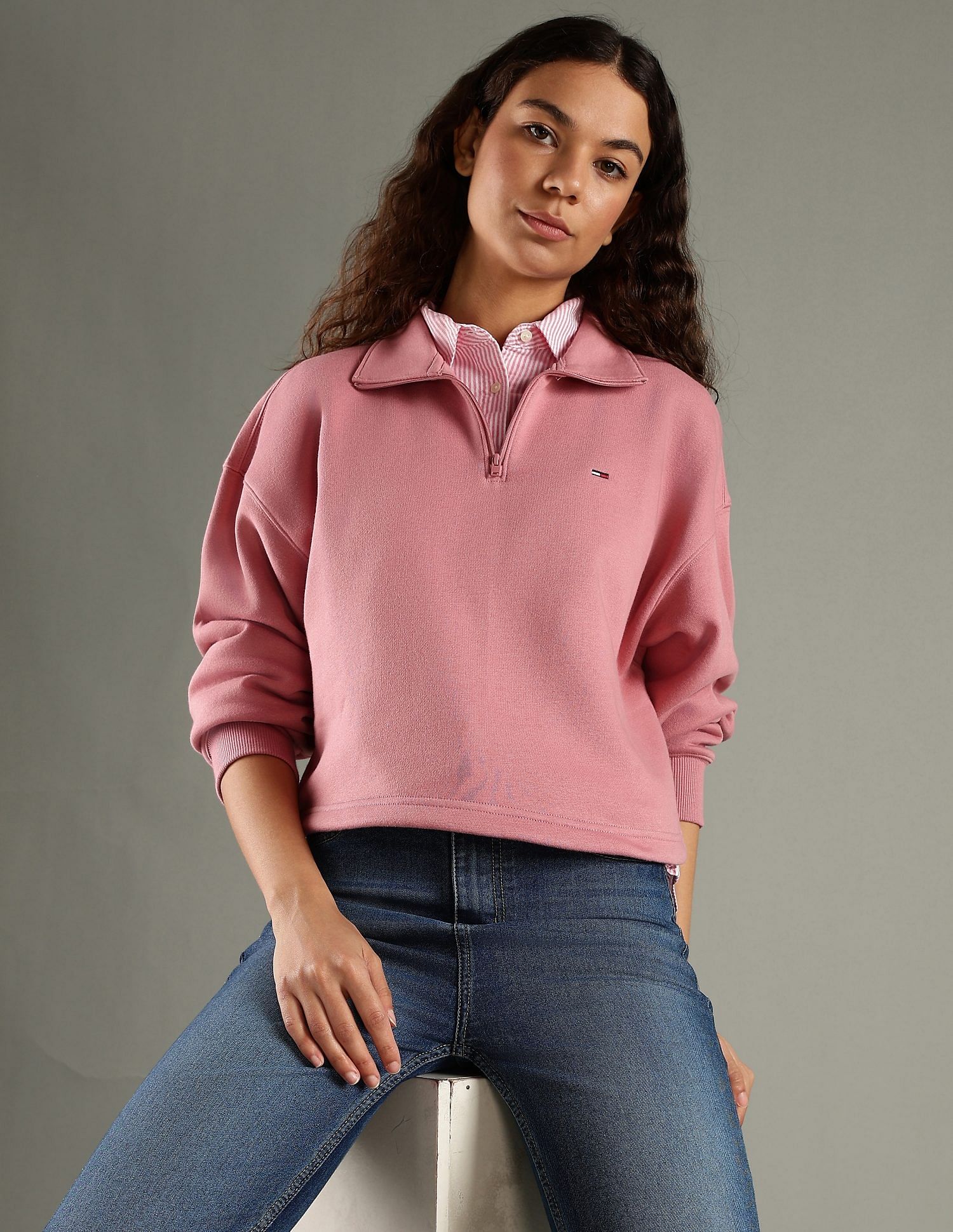 Tommy Hilfiger Regular Fit Cotton Half-Zip Sweatshirt
