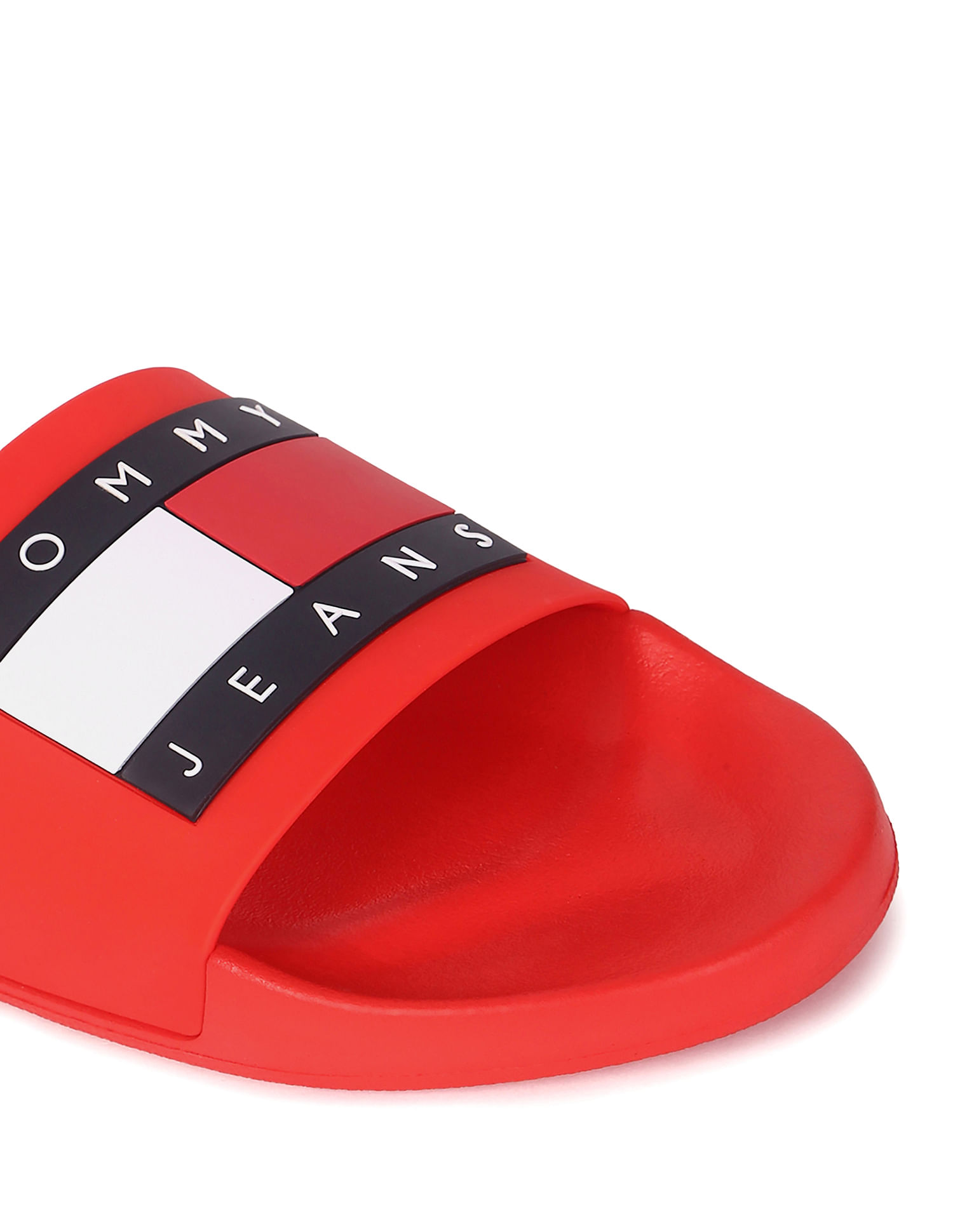 Red tommy hilfiger discount slides