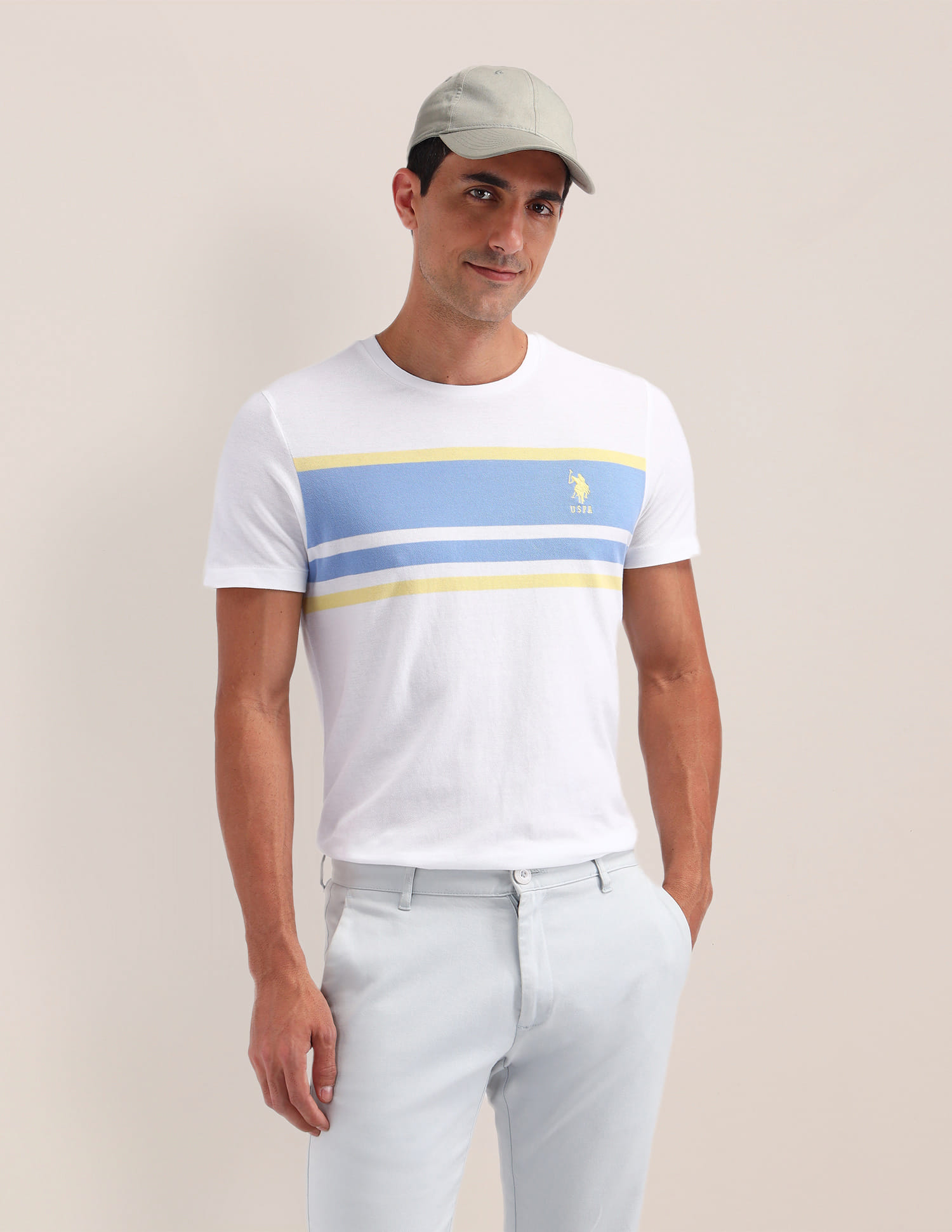 Buy U.S. Polo Assn. Horizontal Striped Cotton T-Shirt - NNNOW.com