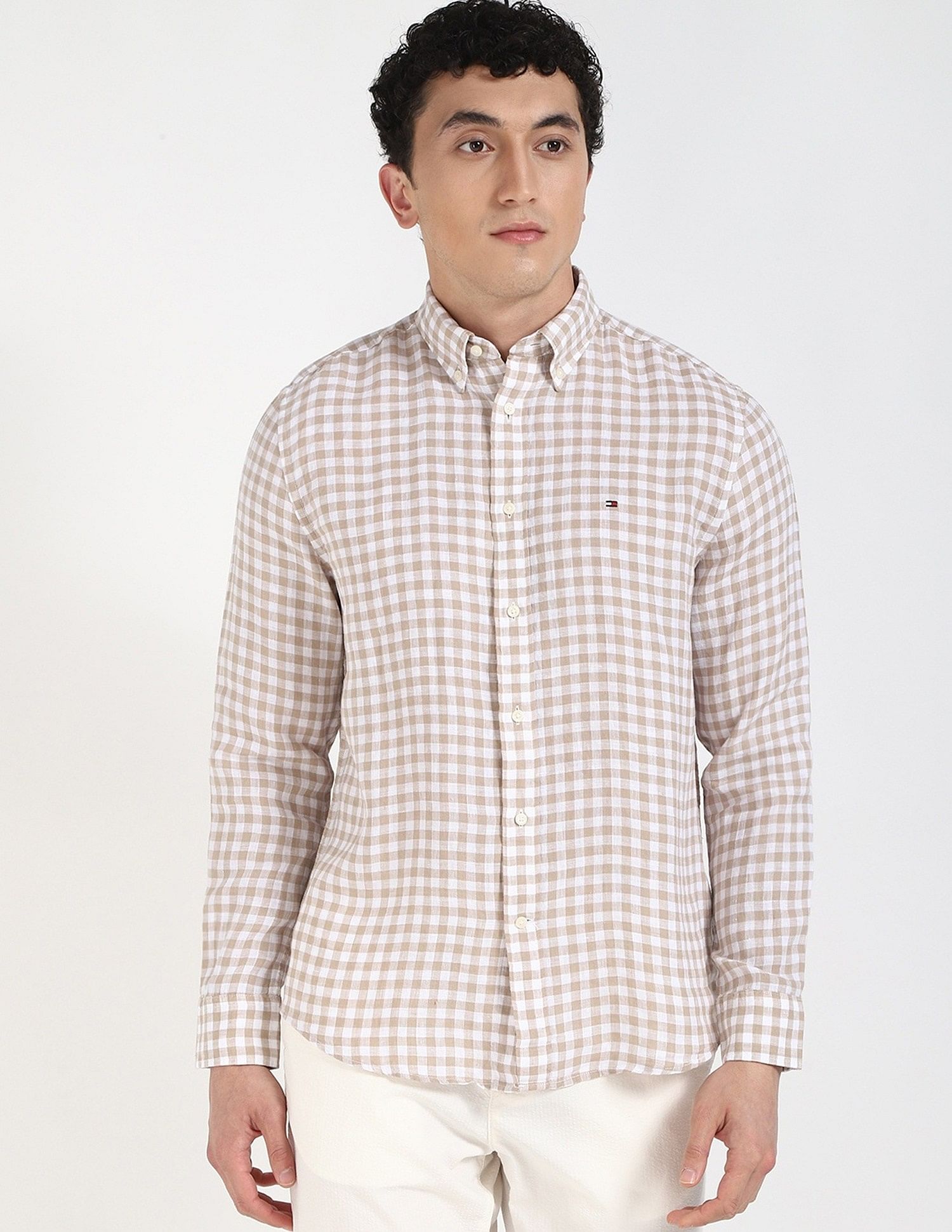 Tommy Hilfiger Checks Regular-Fit Linen Shirt