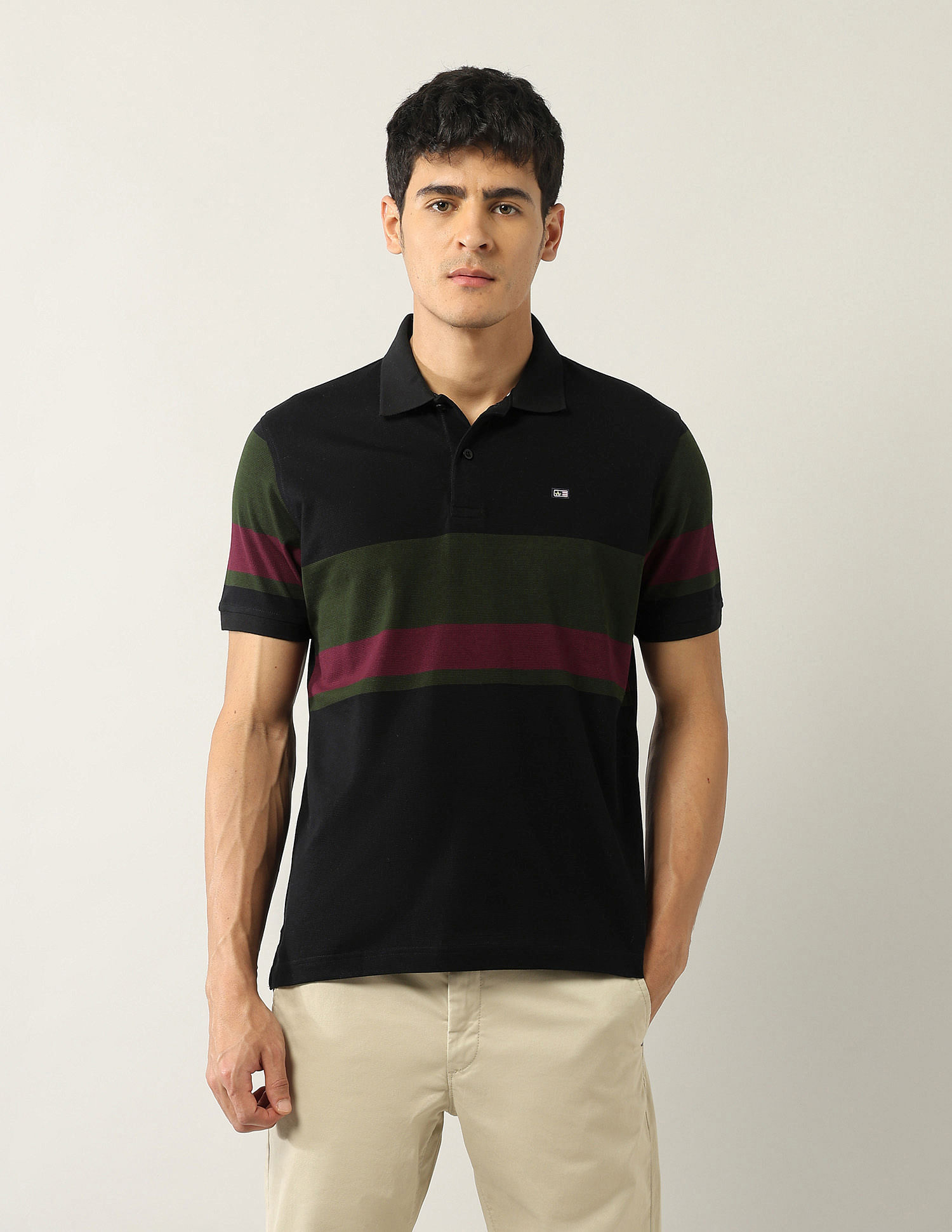 Arrow Sport Colourblocked Regular Fit Polo Shirt