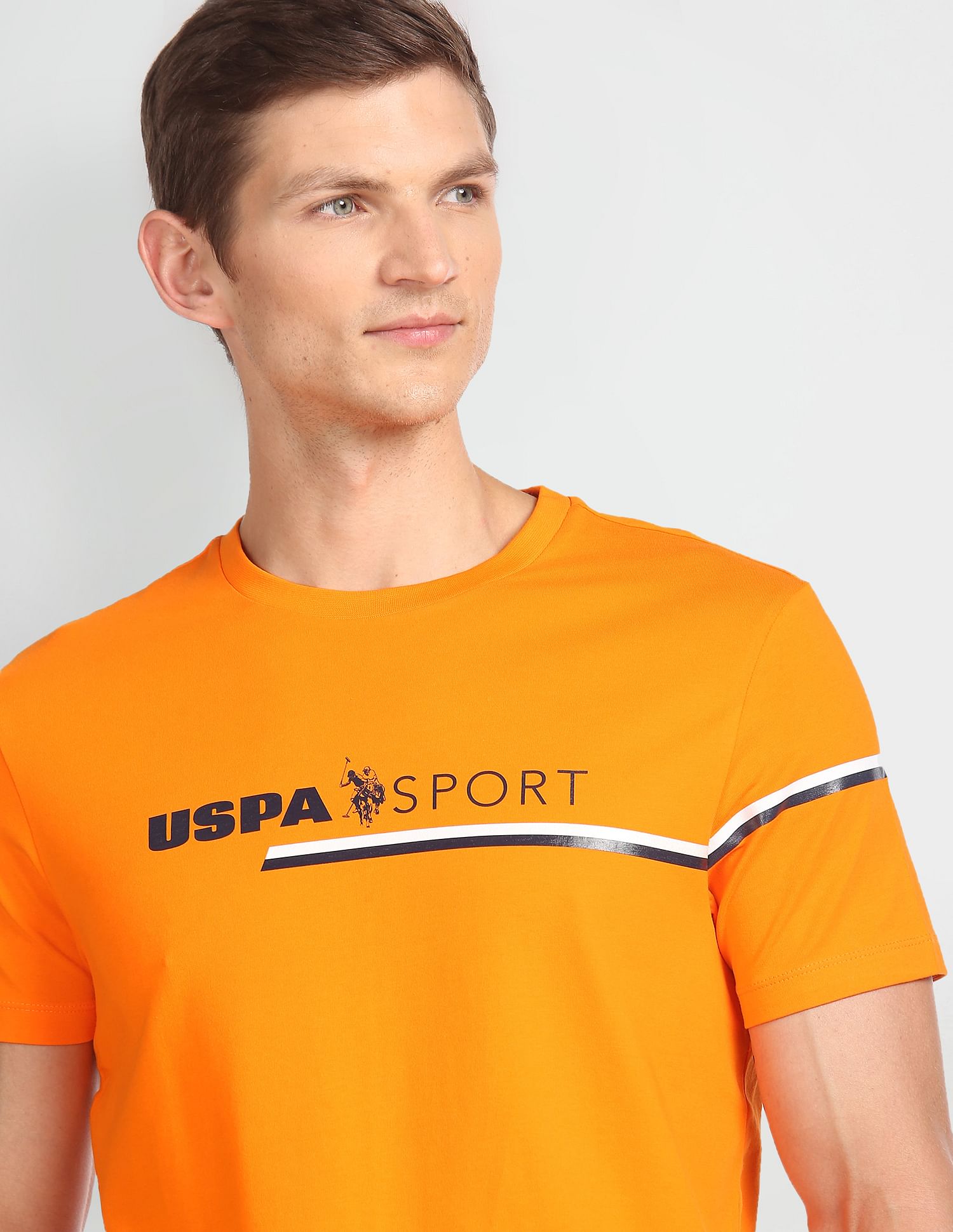 USPA Active Slim Fit Brand Print T-Shirt