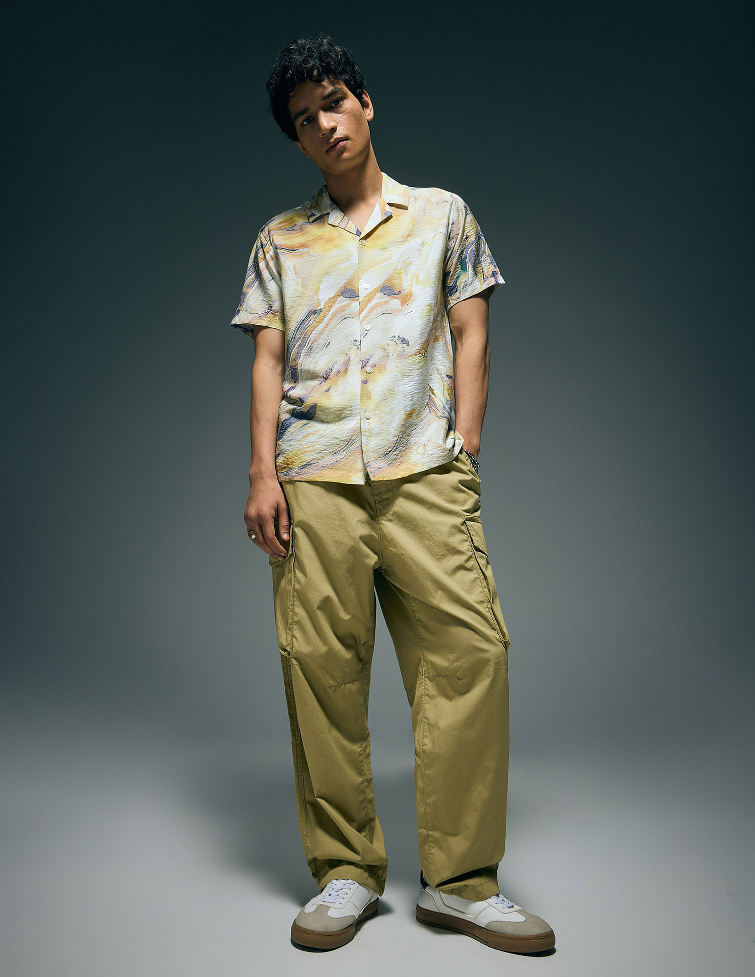 Flying Machine Cobain Loose Fit Pure Cotton Cargos