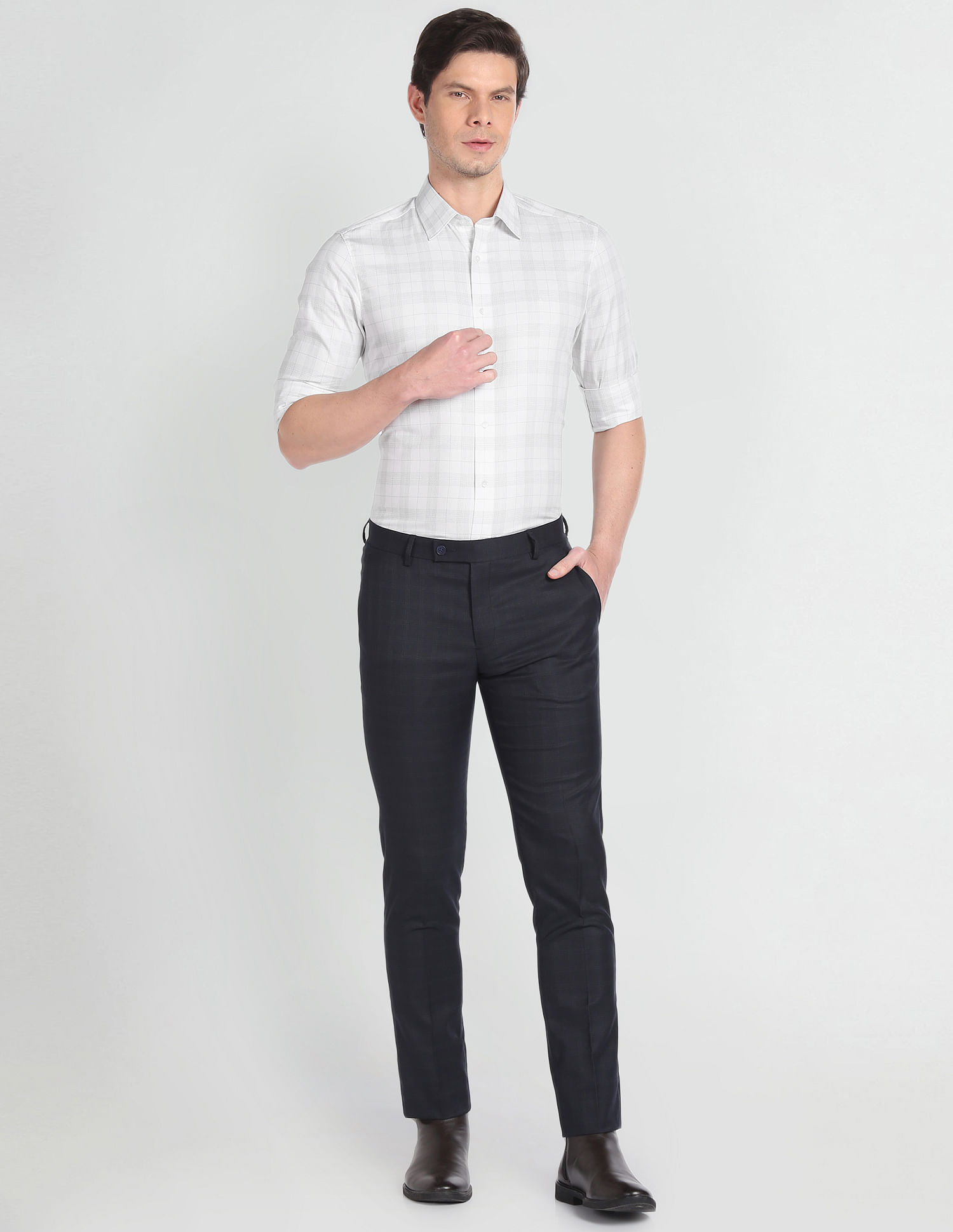 Arrow Tartan Check Tailored Regular Fit Shirt