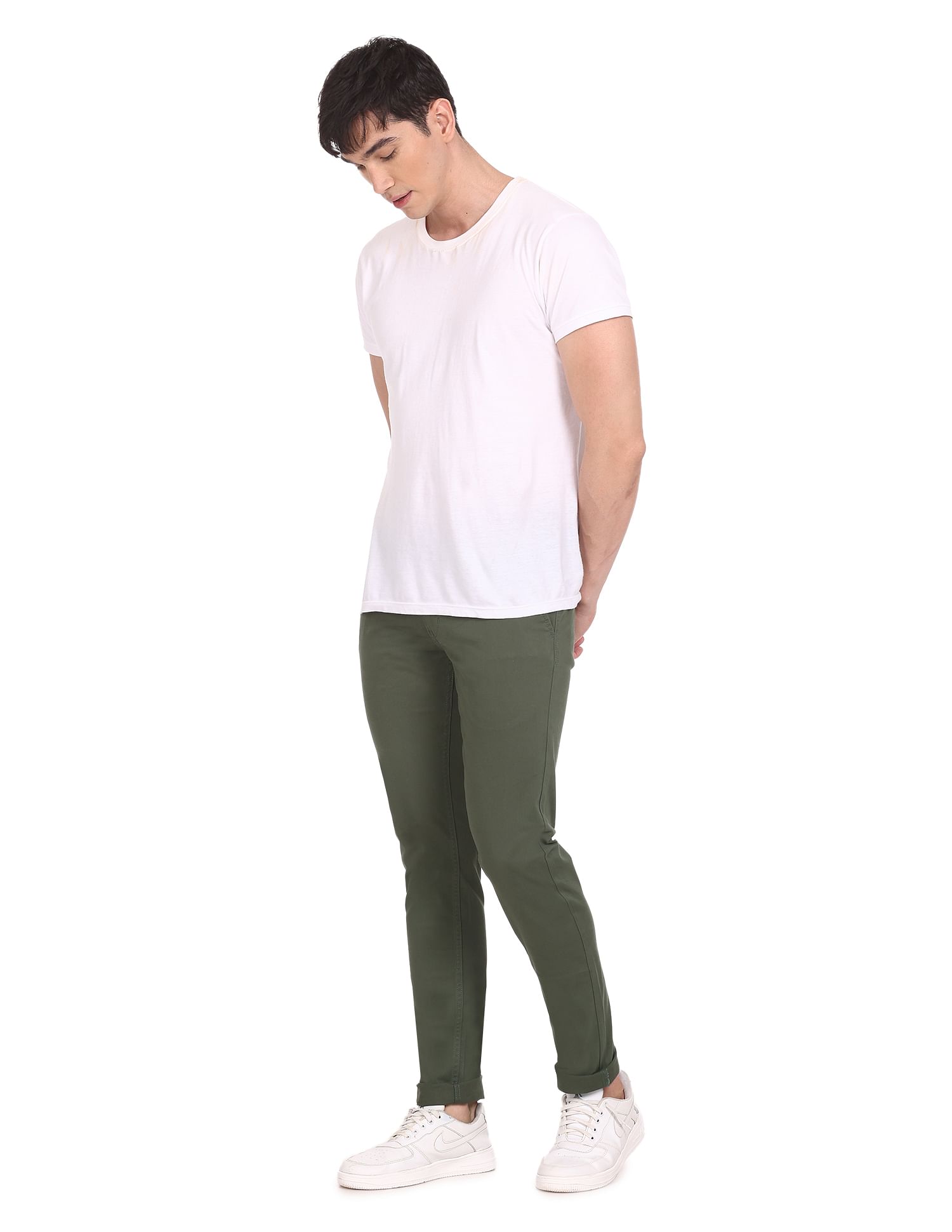 Flying Machine Mid Rise Solid Trousers