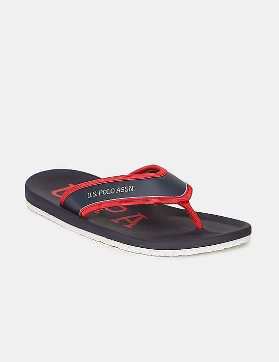 U.S. Polo Assn. Men Brand Print Non-Skid Zedo Flip Flops