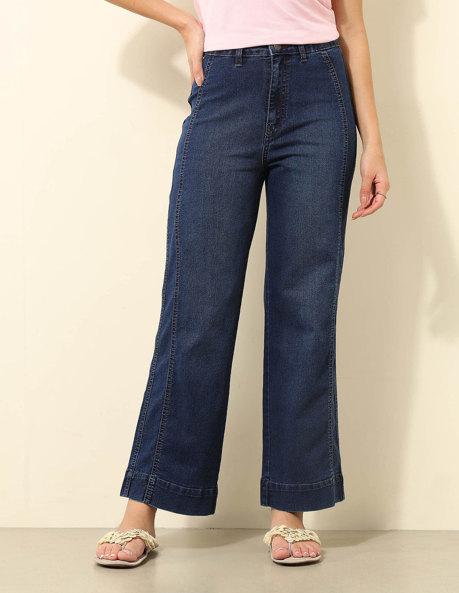 U.S. Polo Assn. Women High Rise Wide Leg Jeans