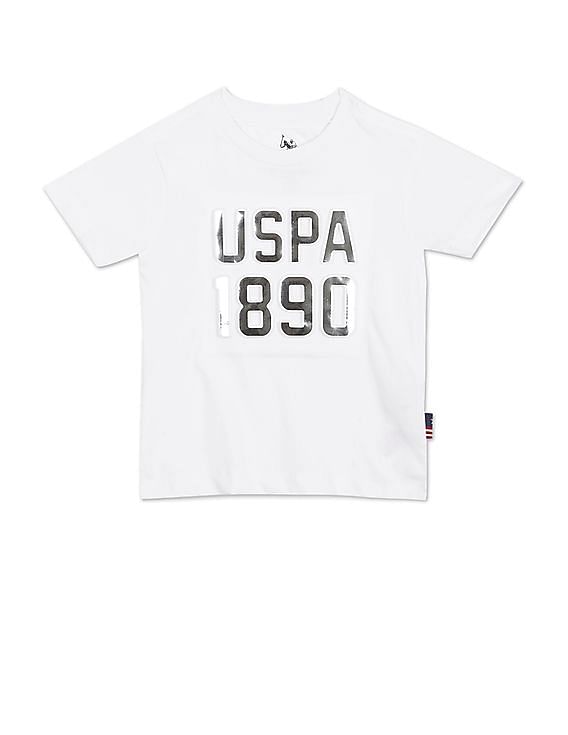 U.S. Polo Assn. Kids Boys Cotton Embossed Branding T-Shirt