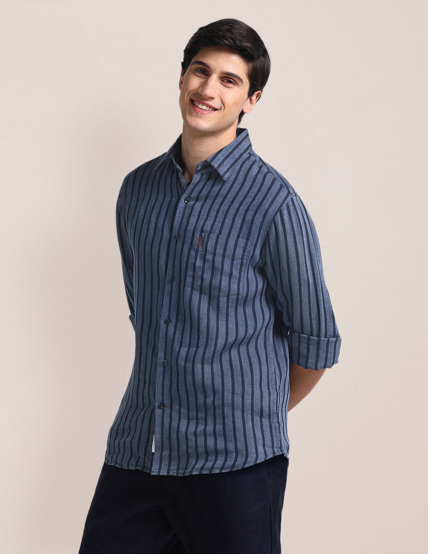 U.S. Polo Assn. Vertical Stripe Linen Shirt