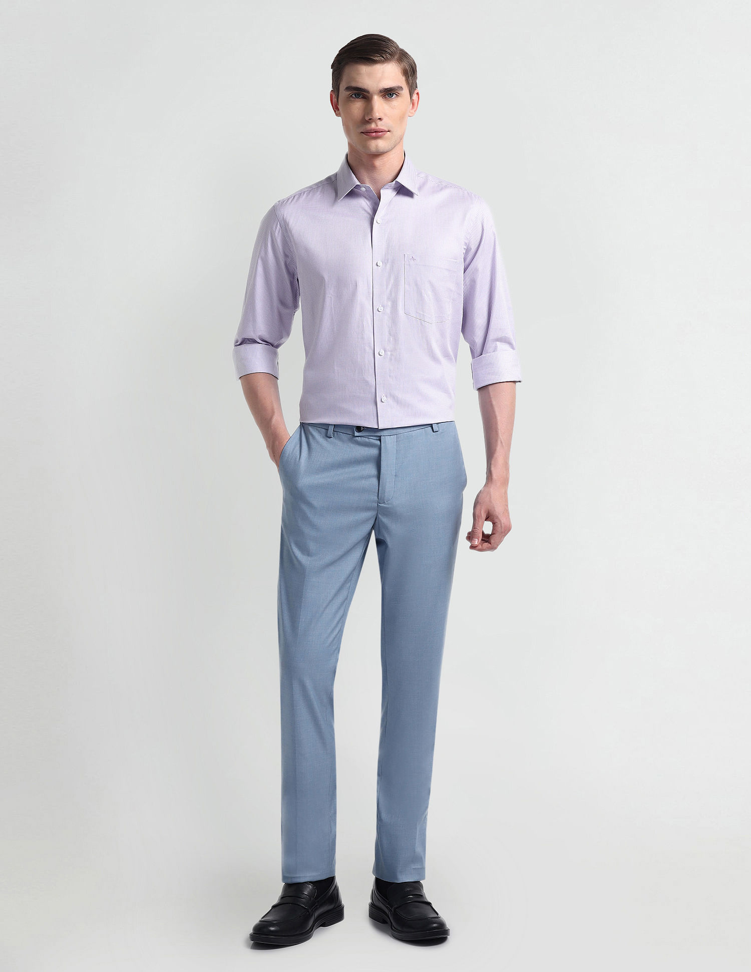 Arrow Liberty Classic Regular Micro Checked Shirt