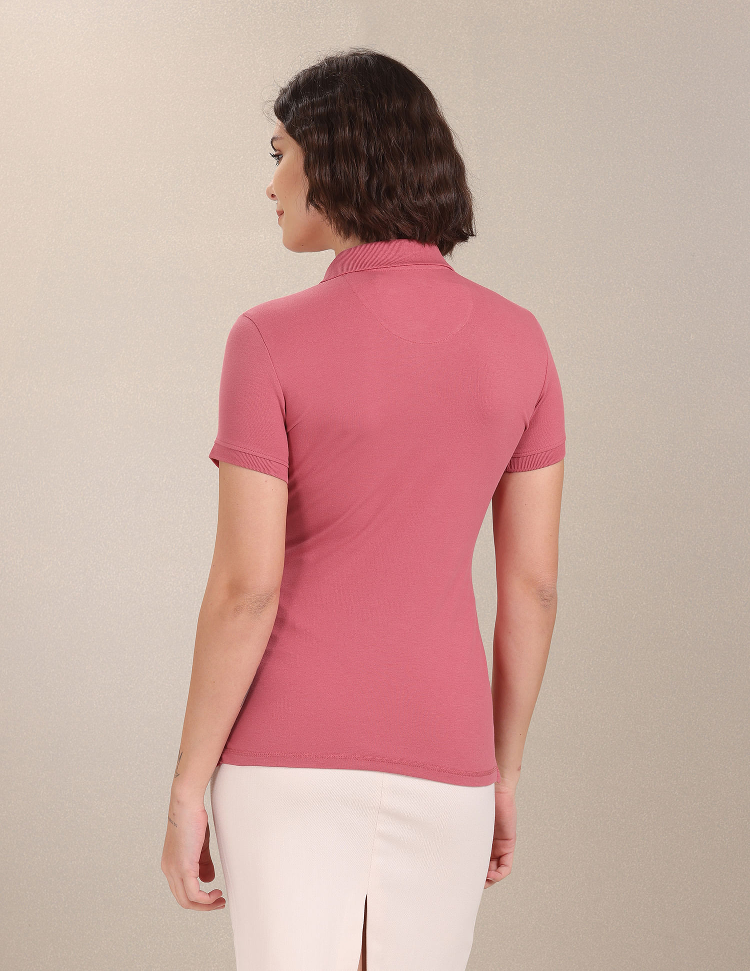 hot pink womens polo shirts