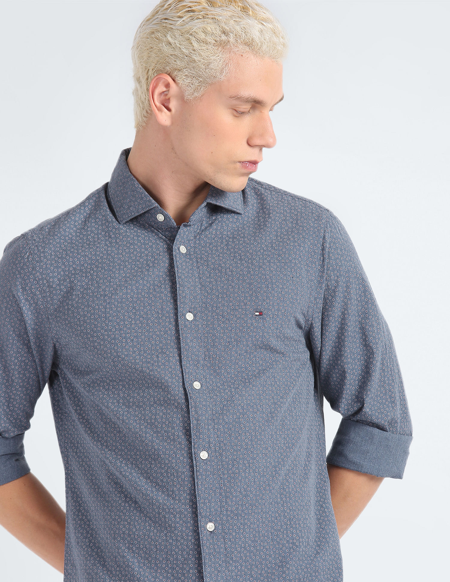 Buy Tommy Hilfiger Pure Geometric Print Slim Fit Shirt - NNNOW.com