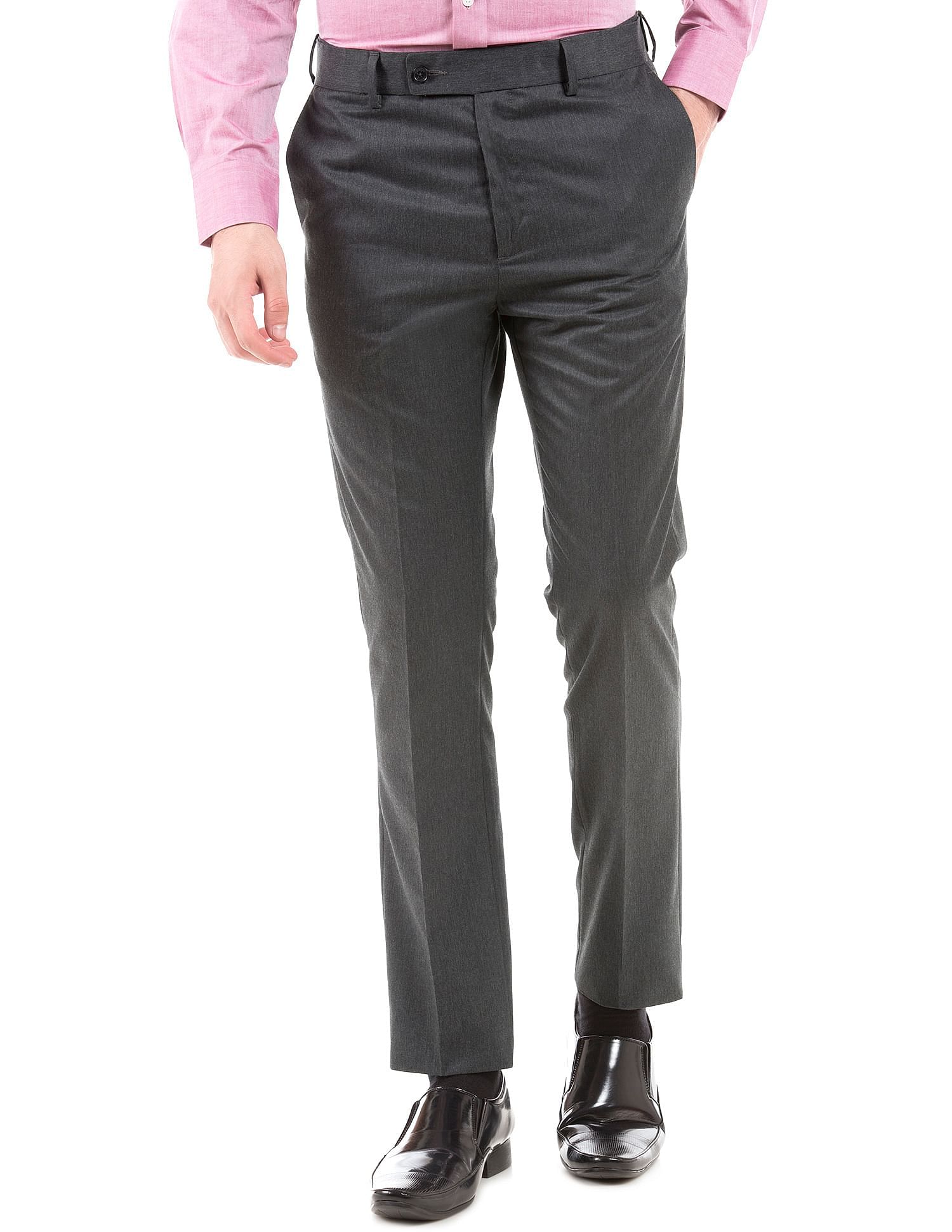 Arrow Formal Trousers  Buy Arrow Men Blue Tapered Fit Autoflex Waist Solid  Formal Trousers Online  Nykaa Fashion