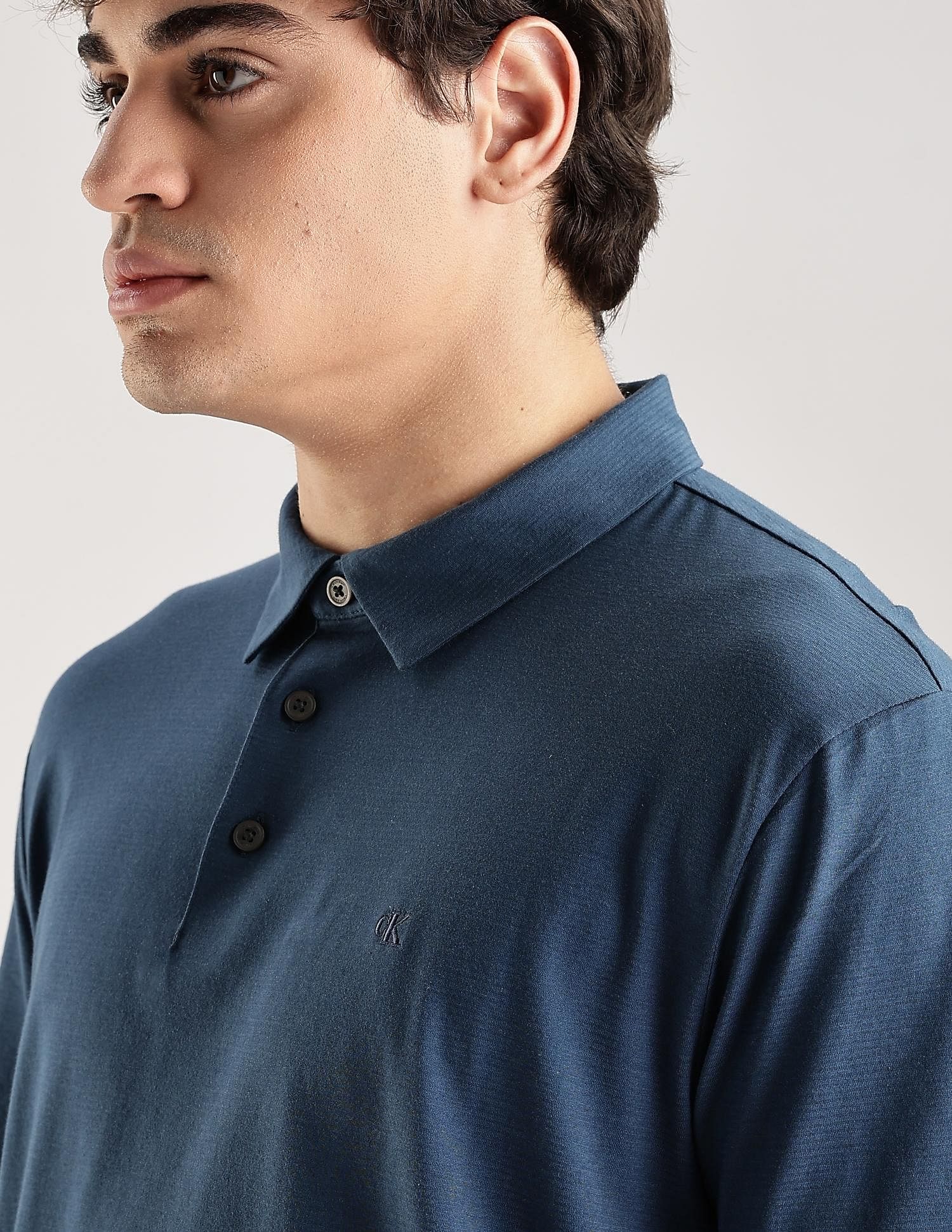 Calvin Klein Jeans Solid Regular-Fit Cotton Polo T-Shirt
