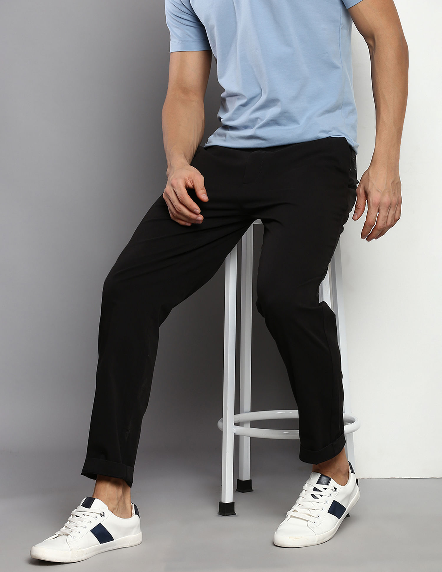 Buy Calvin Klein Twill Cropped Tapered Pants 