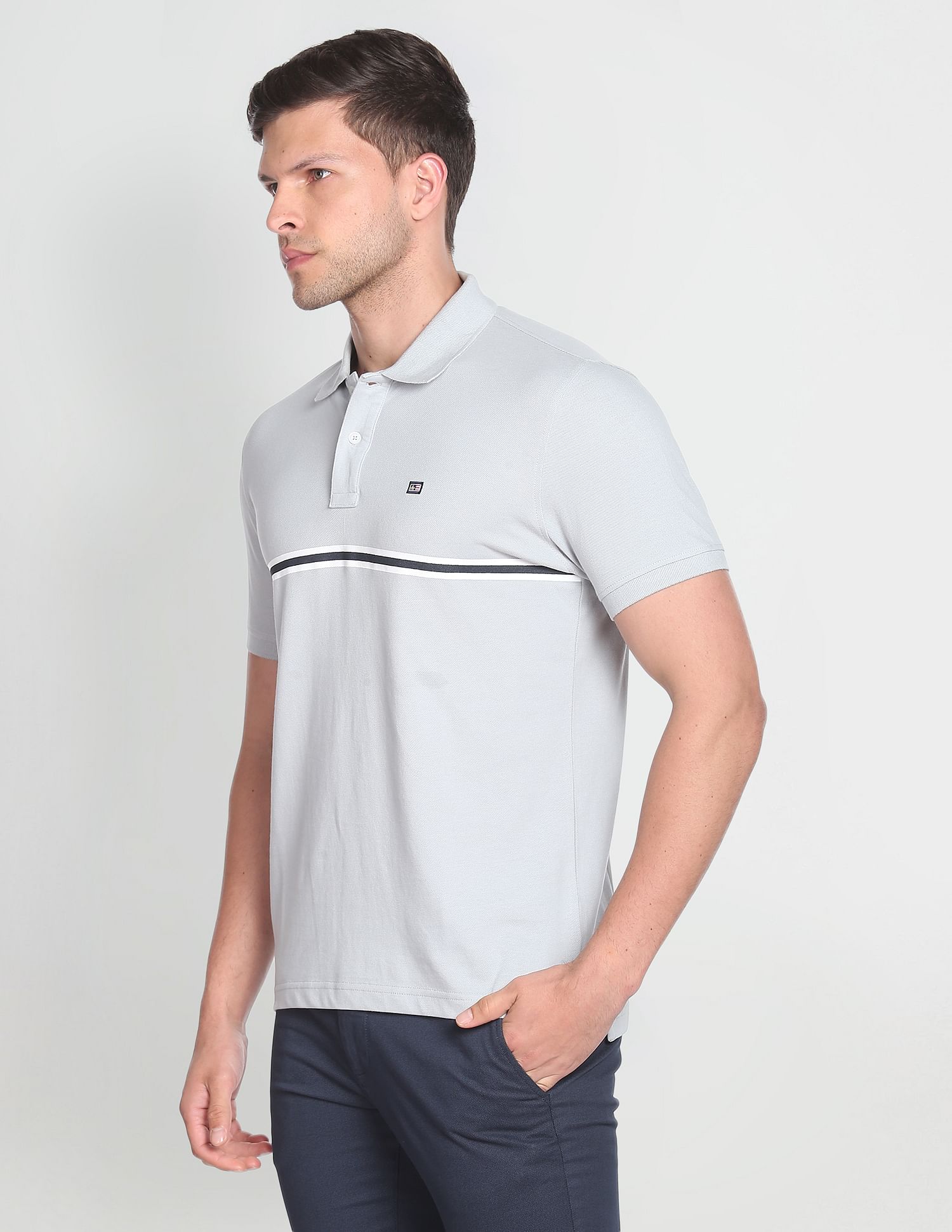 Arrow Sports Engineered Stripe Cotton Polo Shirt