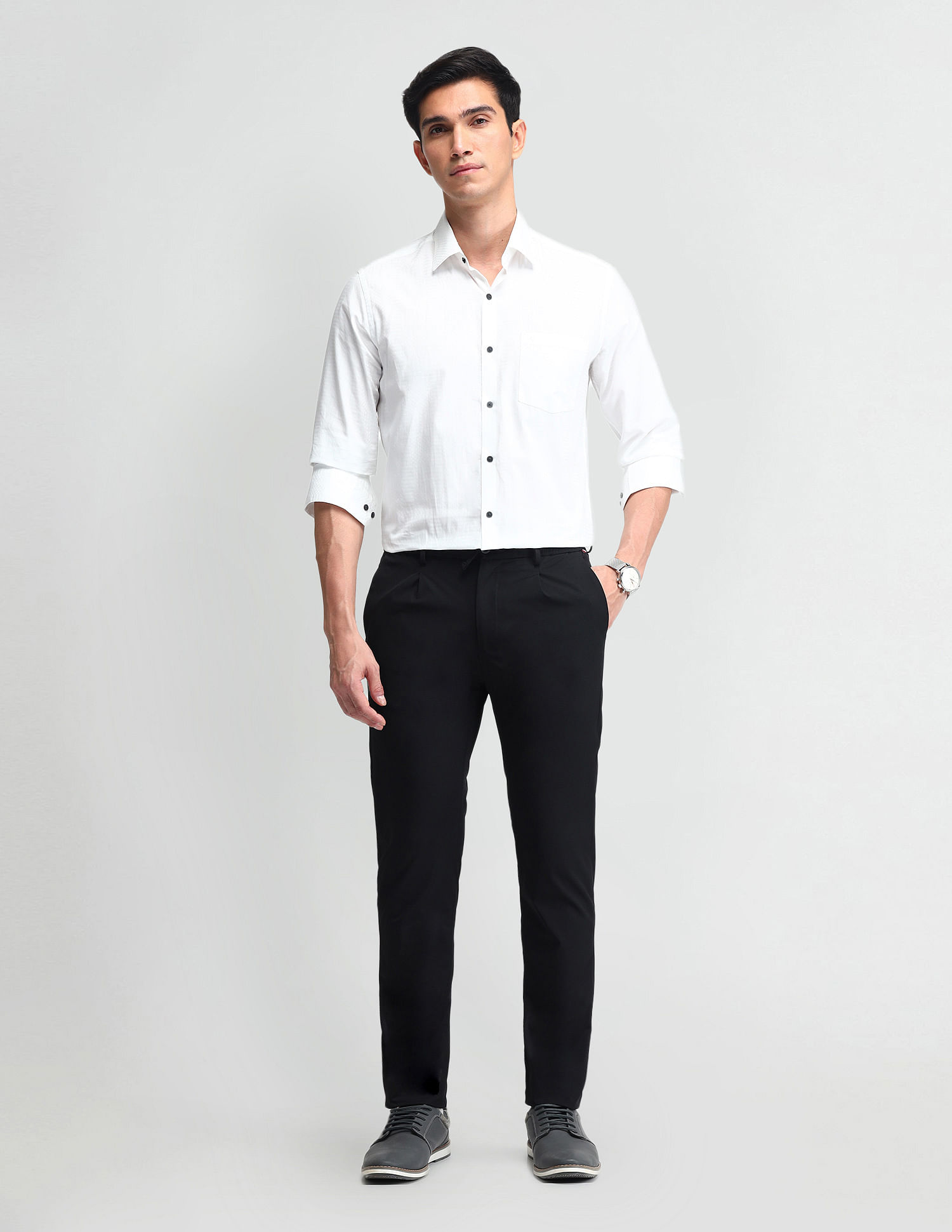 Arrow Newyork Mid Rise Slim Fit Trousers
