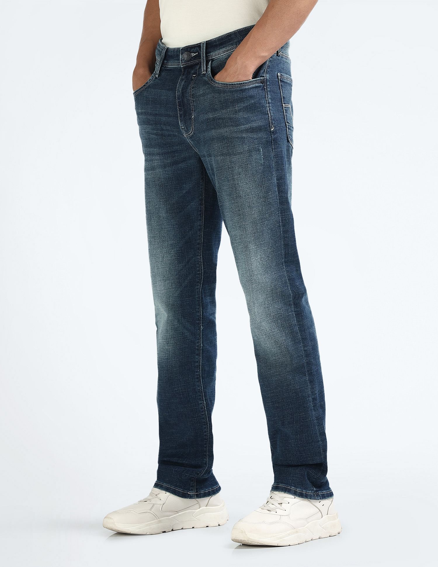 Flying Machine Freddie Slim Straight Stone Wash Jeans