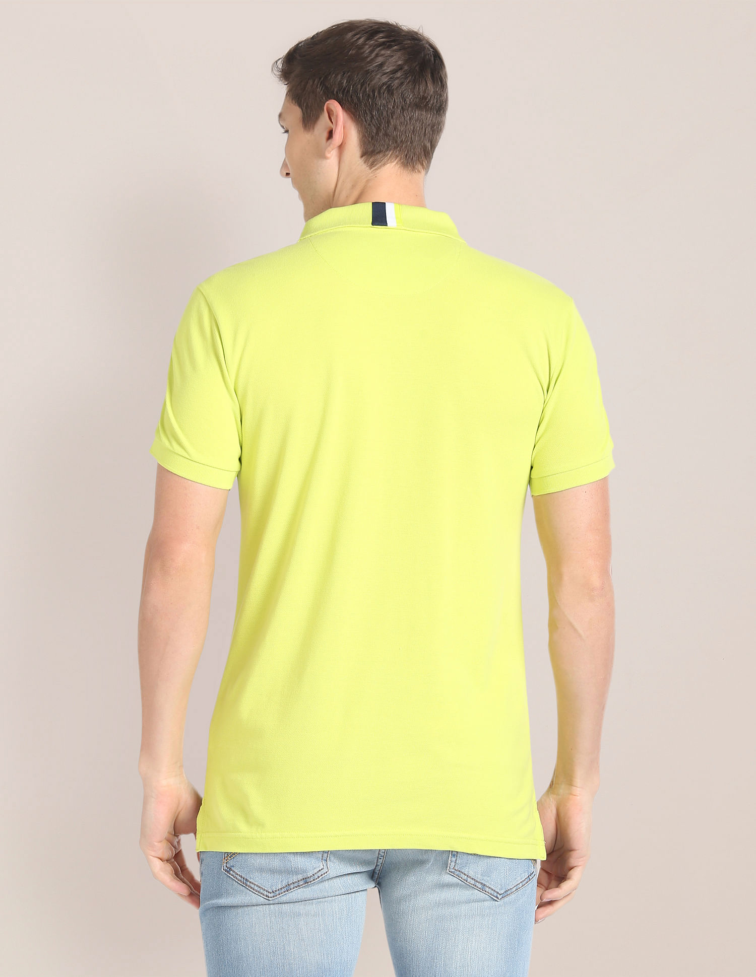 U.S. Polo Assn. Striped Tape Solid Pure Cotton Polo Shirt
