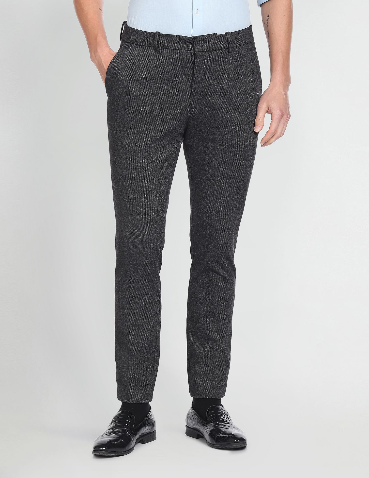 Arrow Newyork Patterned Knit Super Slim Fit Trousers