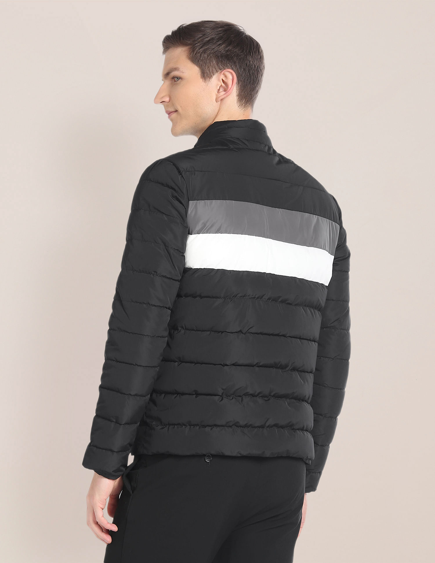 Buy U.S. Polo Assn. High Neck Striped Puffer Jacket - NNNOW.com