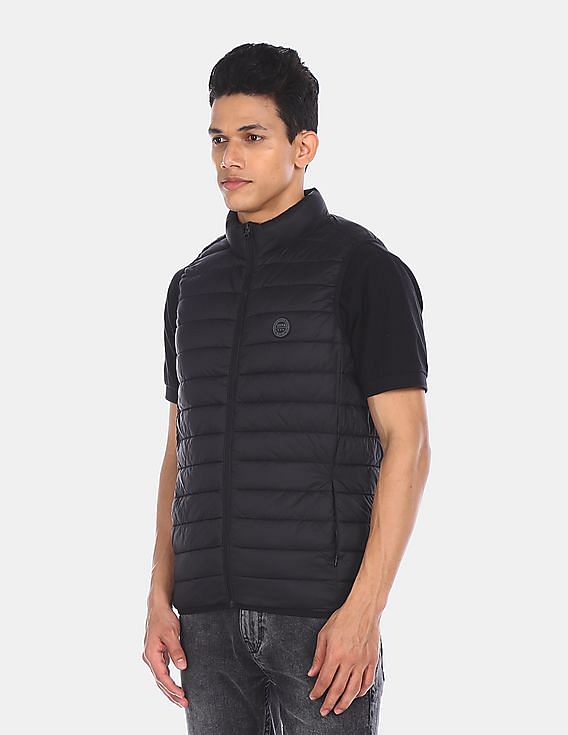 U.S. Polo Assn. Men Black Sleeveless Quilted Puffer Jacket