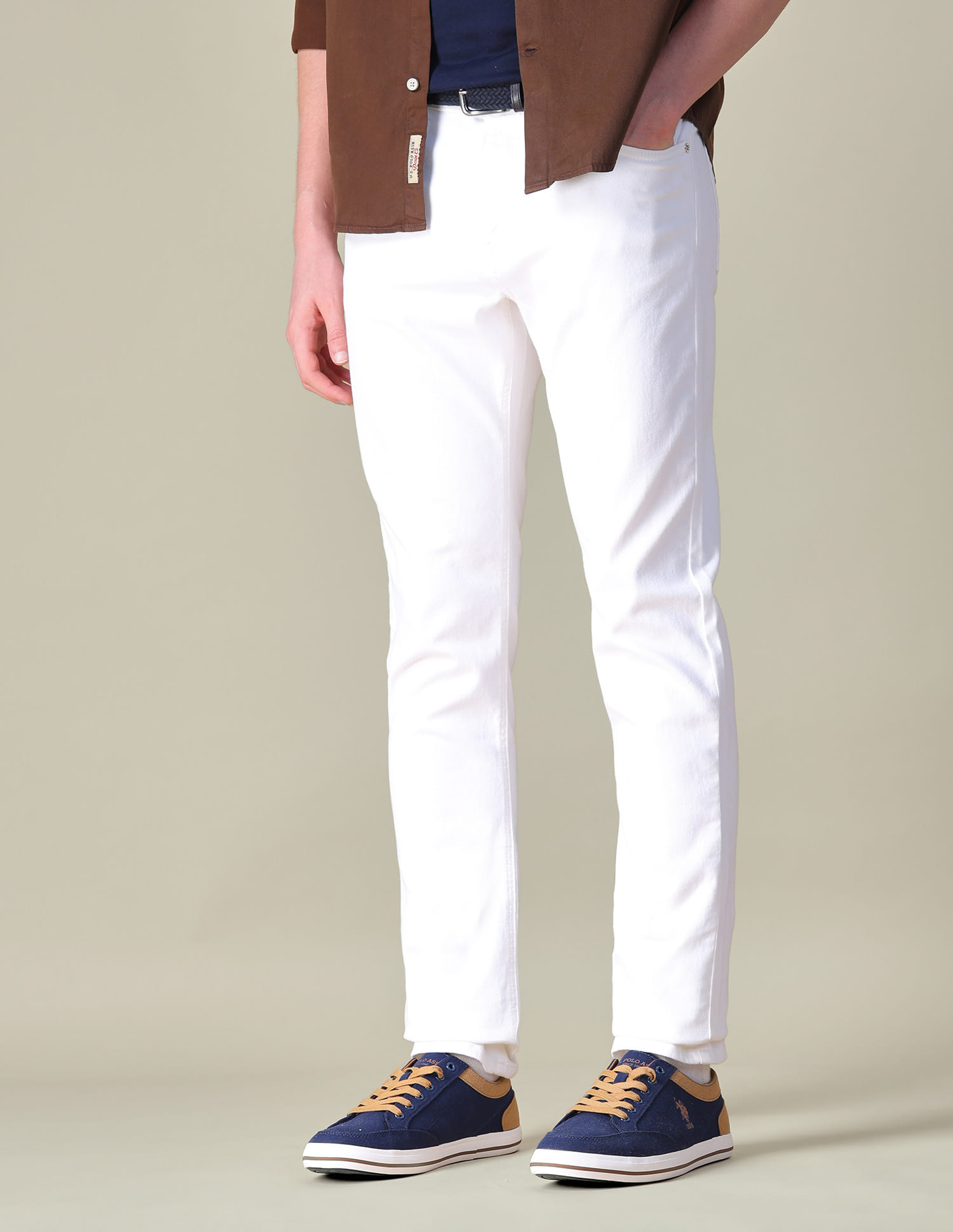 Buy U.S. Polo Assn. Denim Co. Brandon Slim Tapered Fit White Jeans 