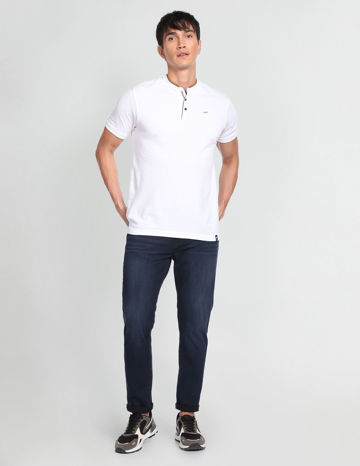 Flying Machine Slash Slim Tapered Dark Wash F-Lite Jeans