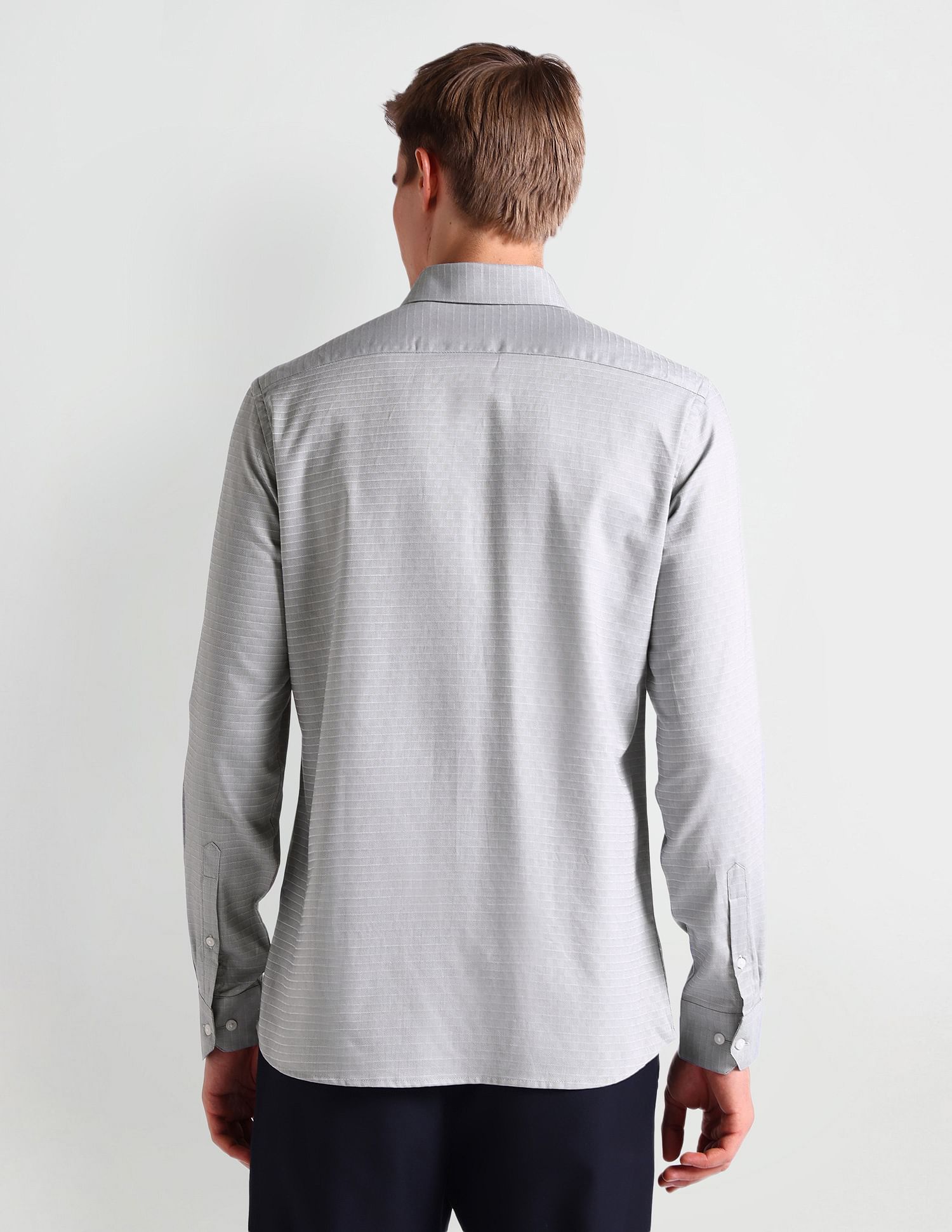 Arrow Horizontal Stripe Herringbone Shirt
