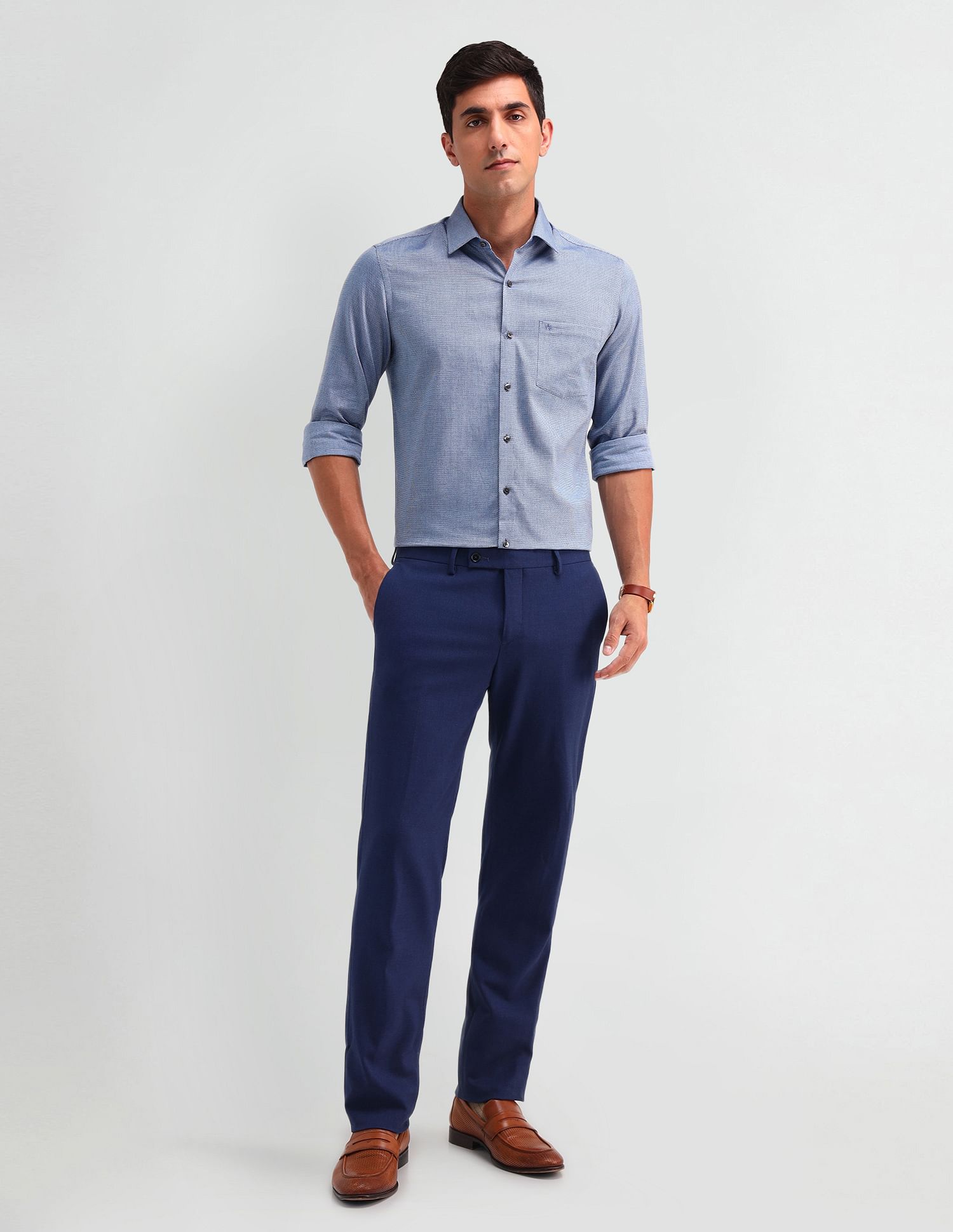 Arrow Slim Fit Dobby Printed Shirt