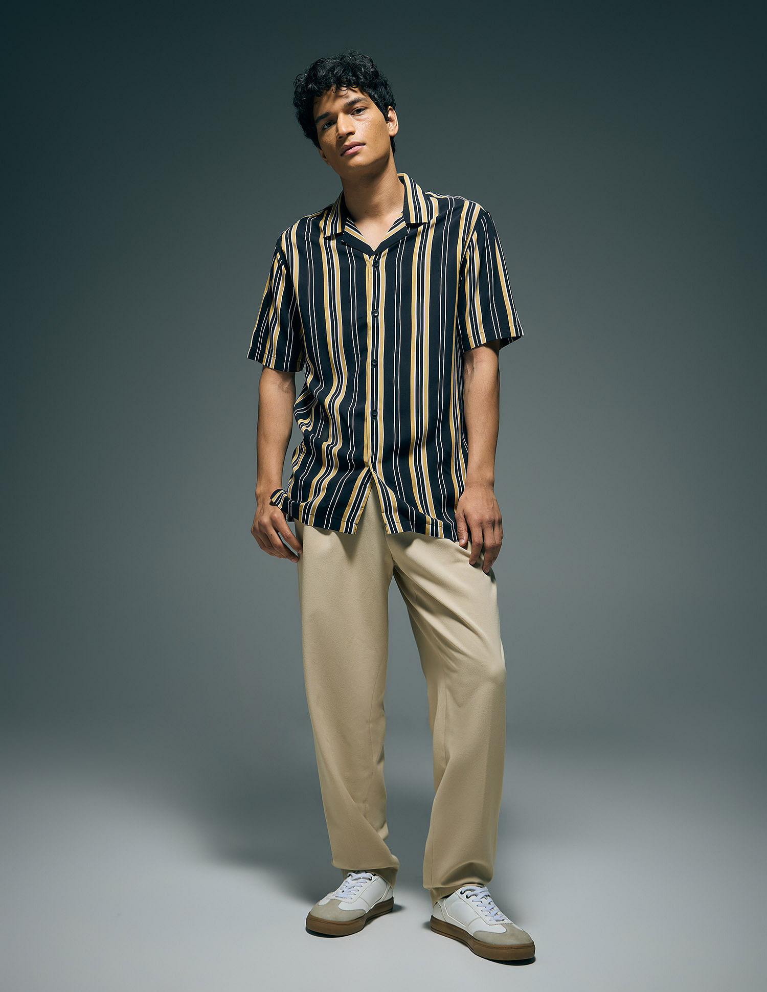 Flying Machine Vertical Striped Original Cuban Shirt