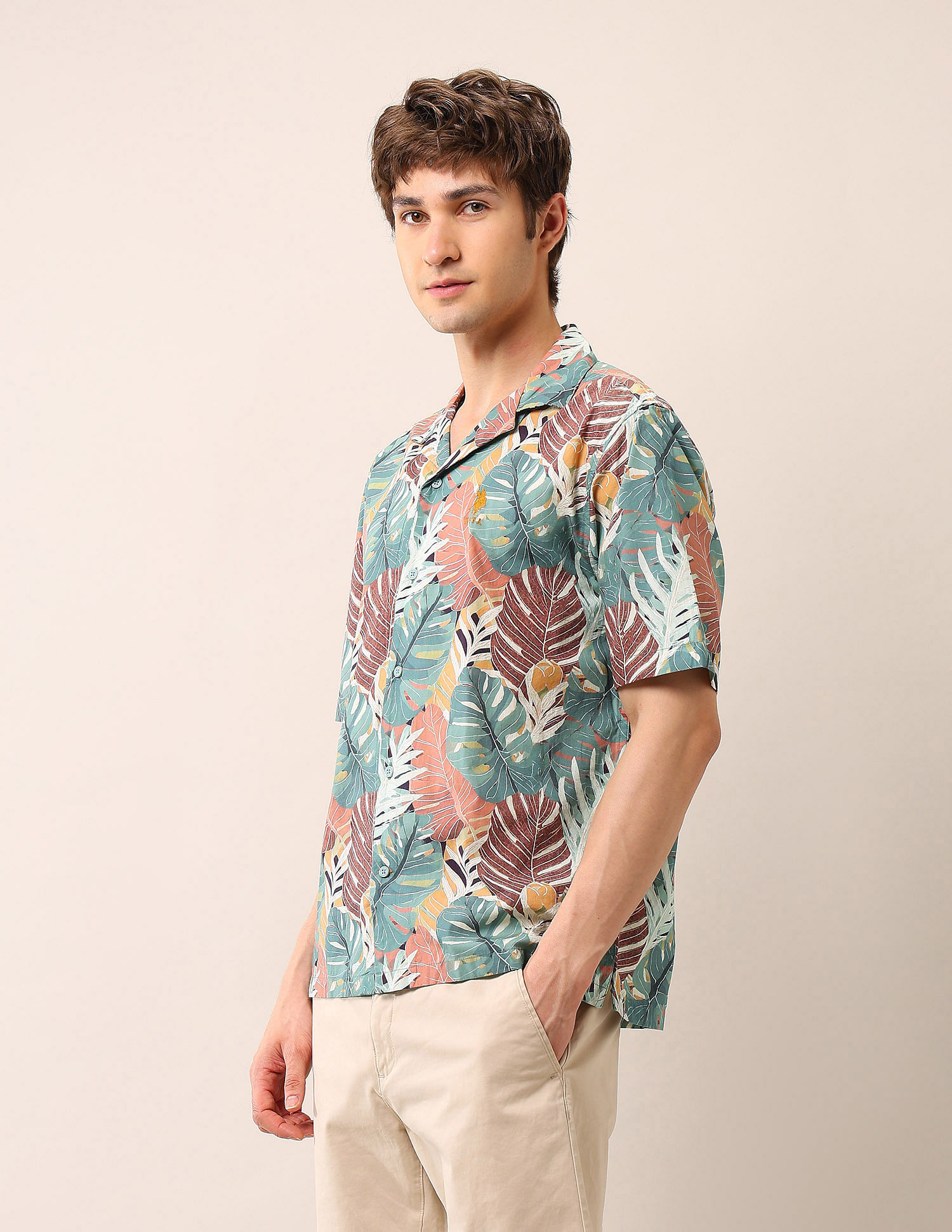 U.S. Polo Assn. Denim Co. Tropical Printed Cuban Shirt