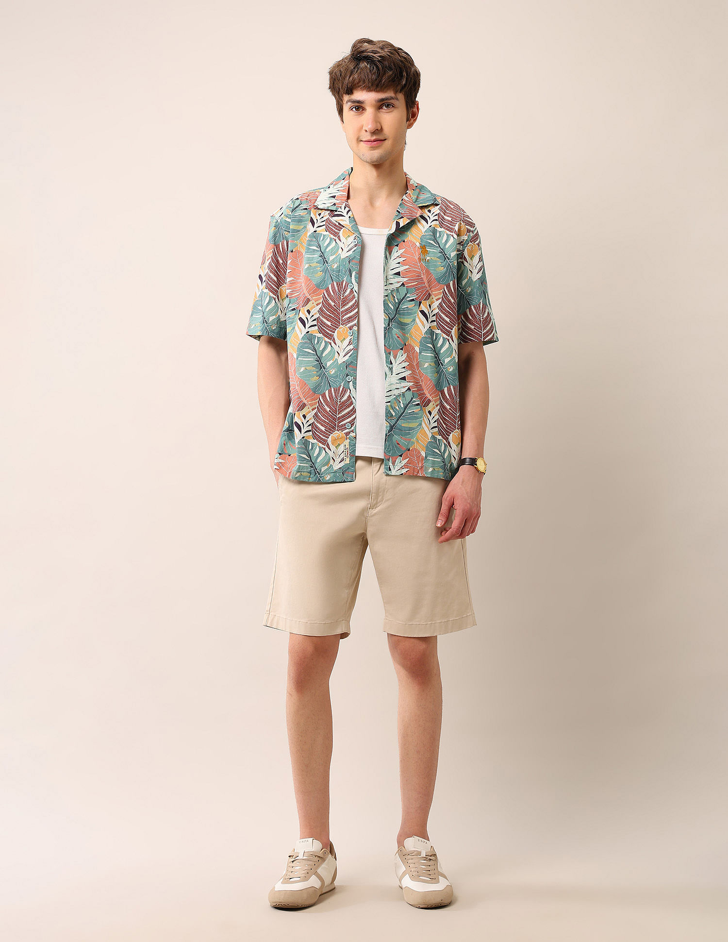 U.S. Polo Assn. Denim Co. Tropical Printed Cuban Shirt