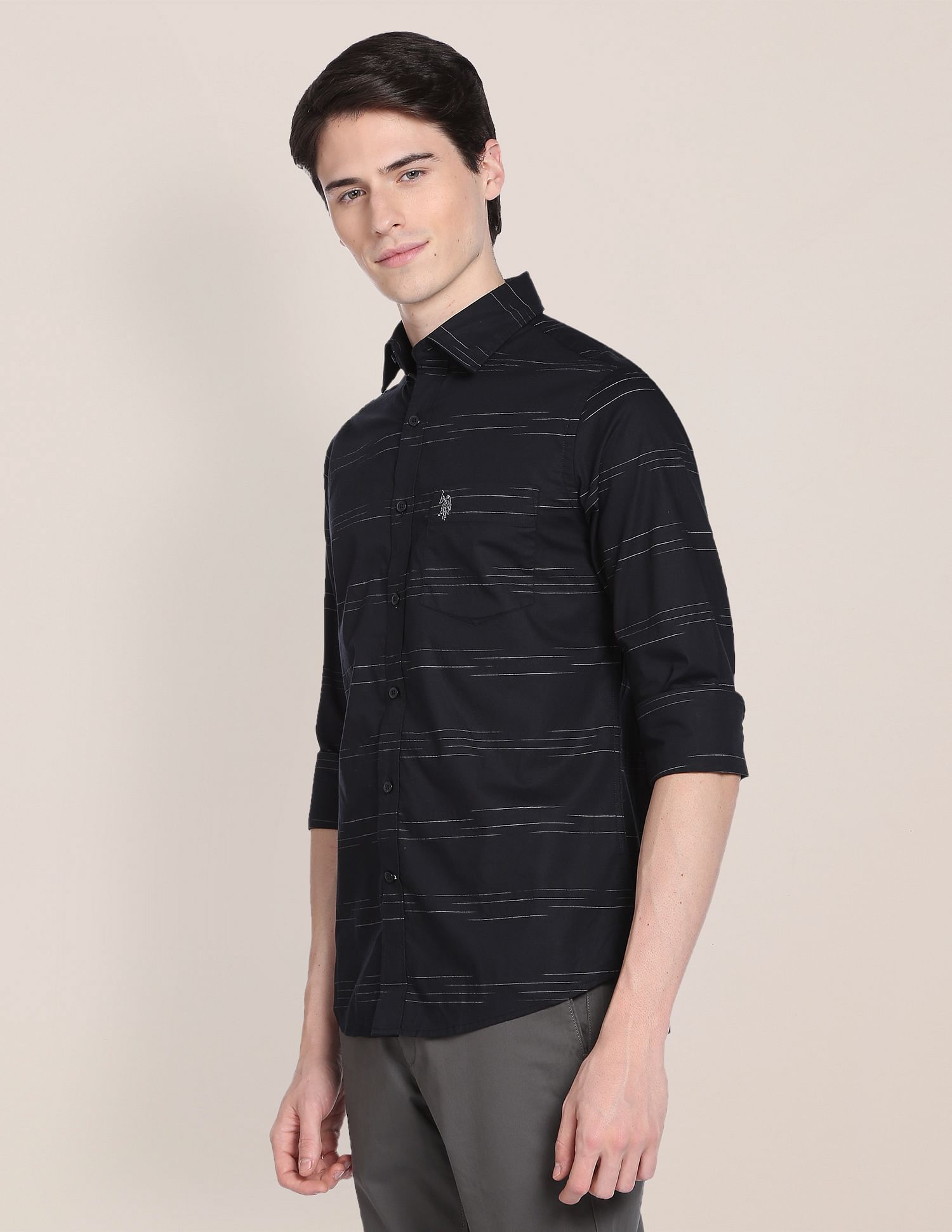 U.S. Polo Assn. Signature Weft Stripe Space Dyed Shirt
