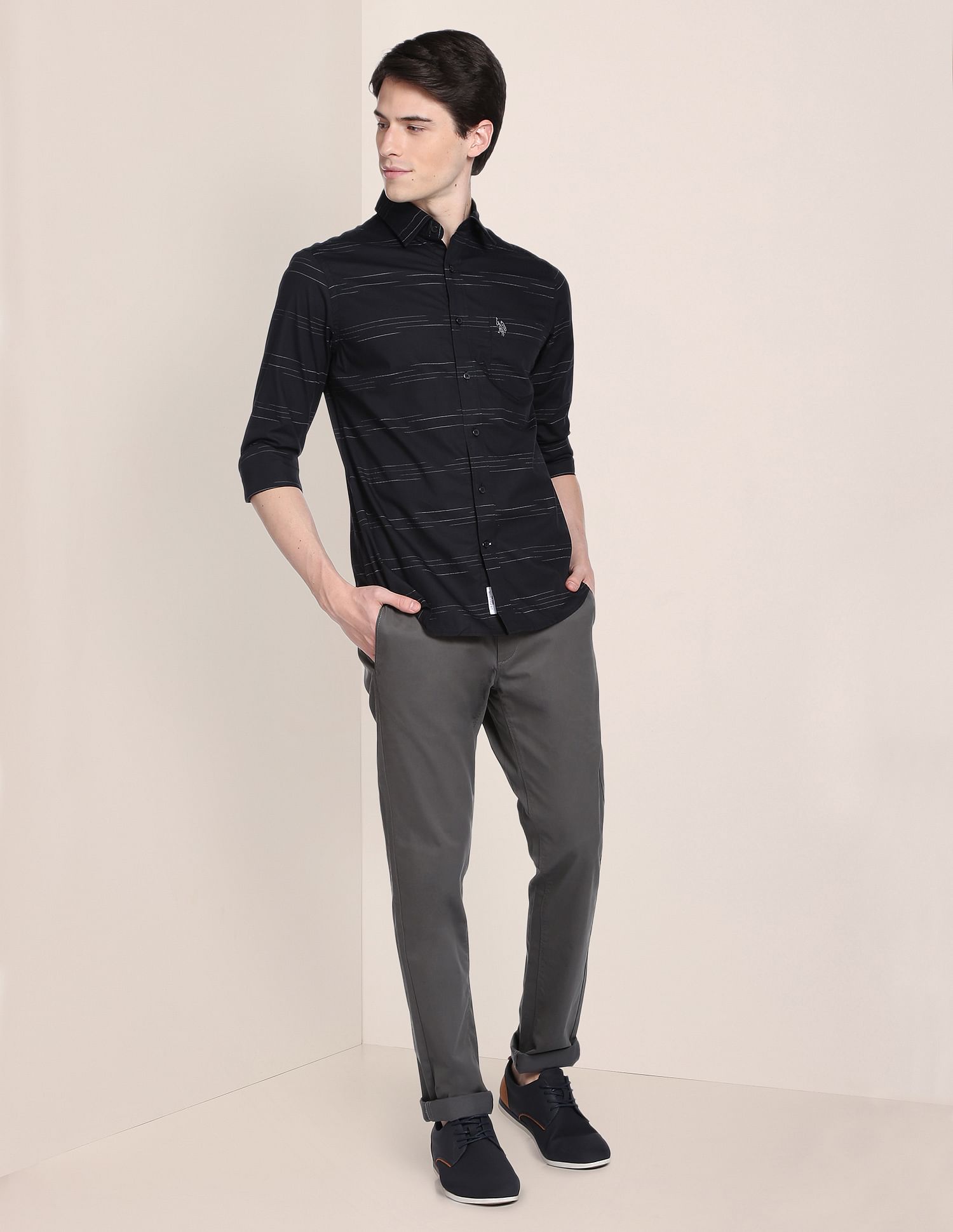 U.S. Polo Assn. Signature Weft Stripe Space Dyed Shirt