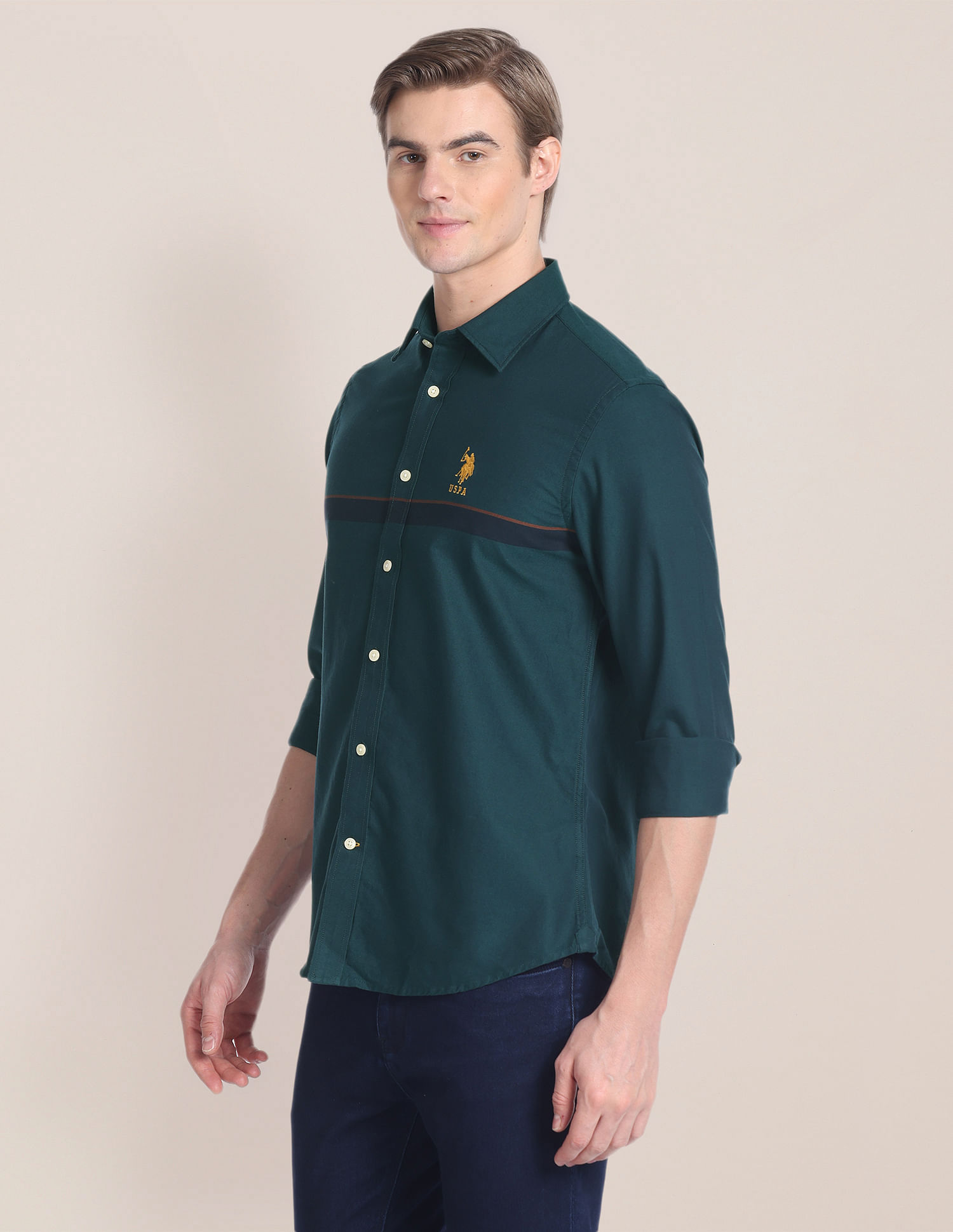 U.S. Polo Assn. Horizontal Stripe Dobby Shirt