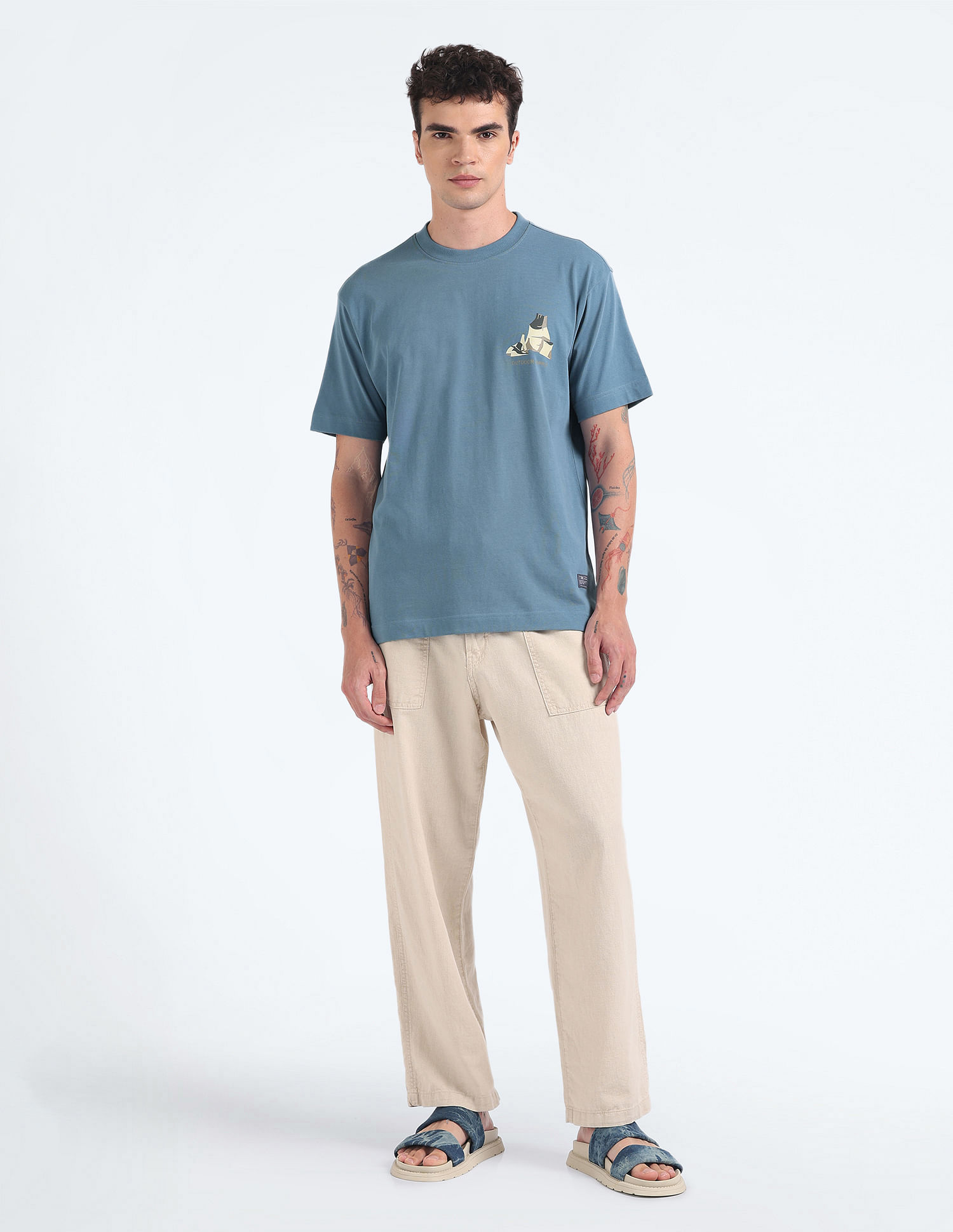 Flying Machine Graphic Print Oversized T-Shirt