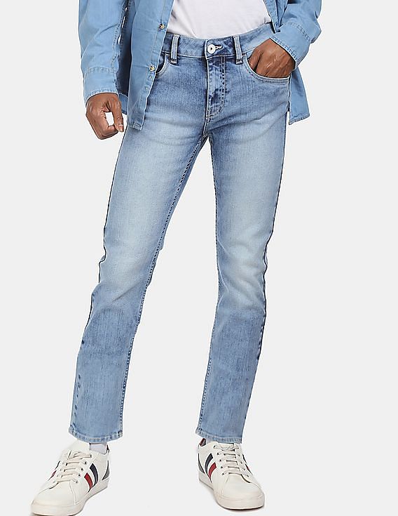 flying machine slim men light blue jeans