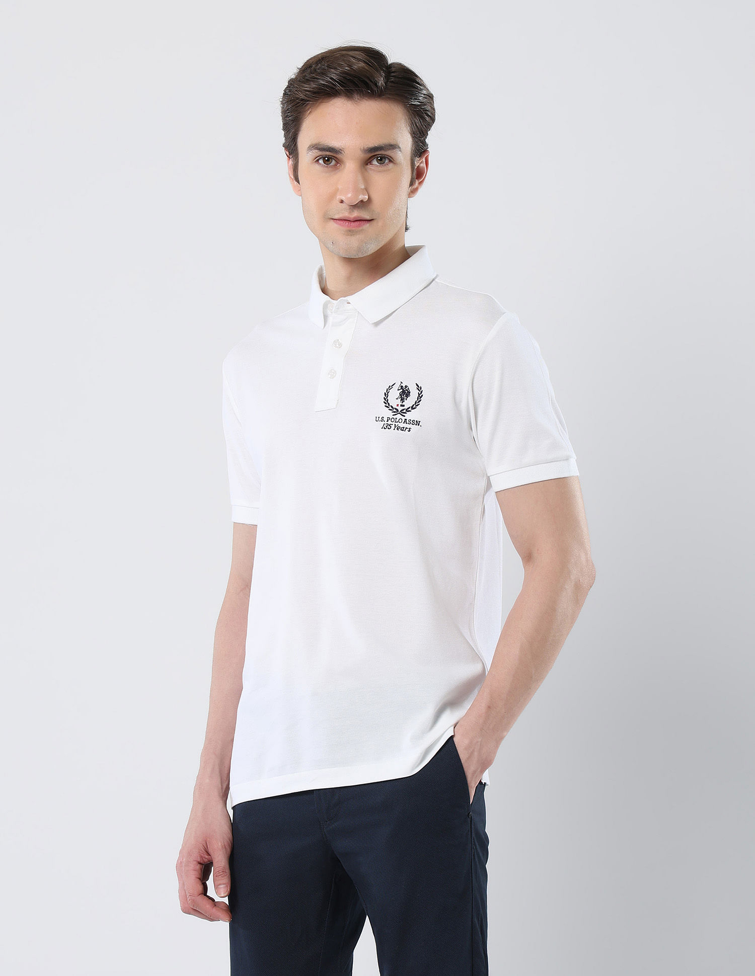 U.S. Polo Assn. Brand Embroidered 135 Anniversary Polo Shirt