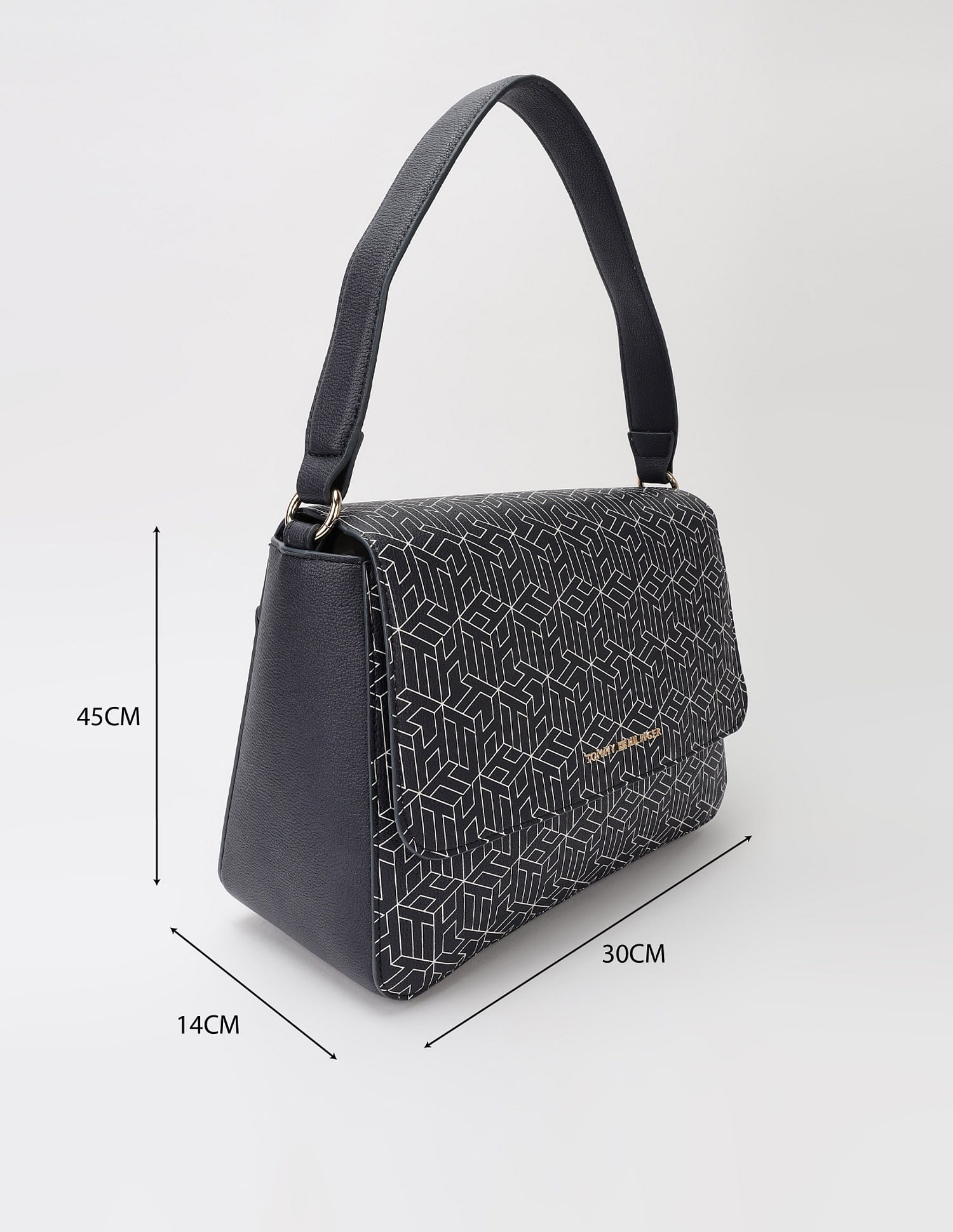 Tommy Hilfiger Logo Blue Pu Hand Bag
