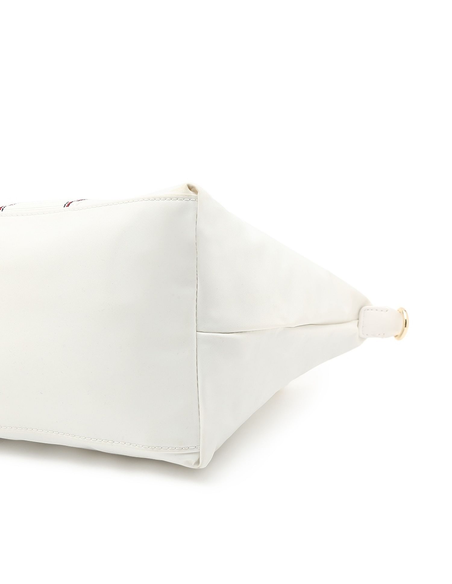Tommy Hilfiger Solid White Nylon Handbags