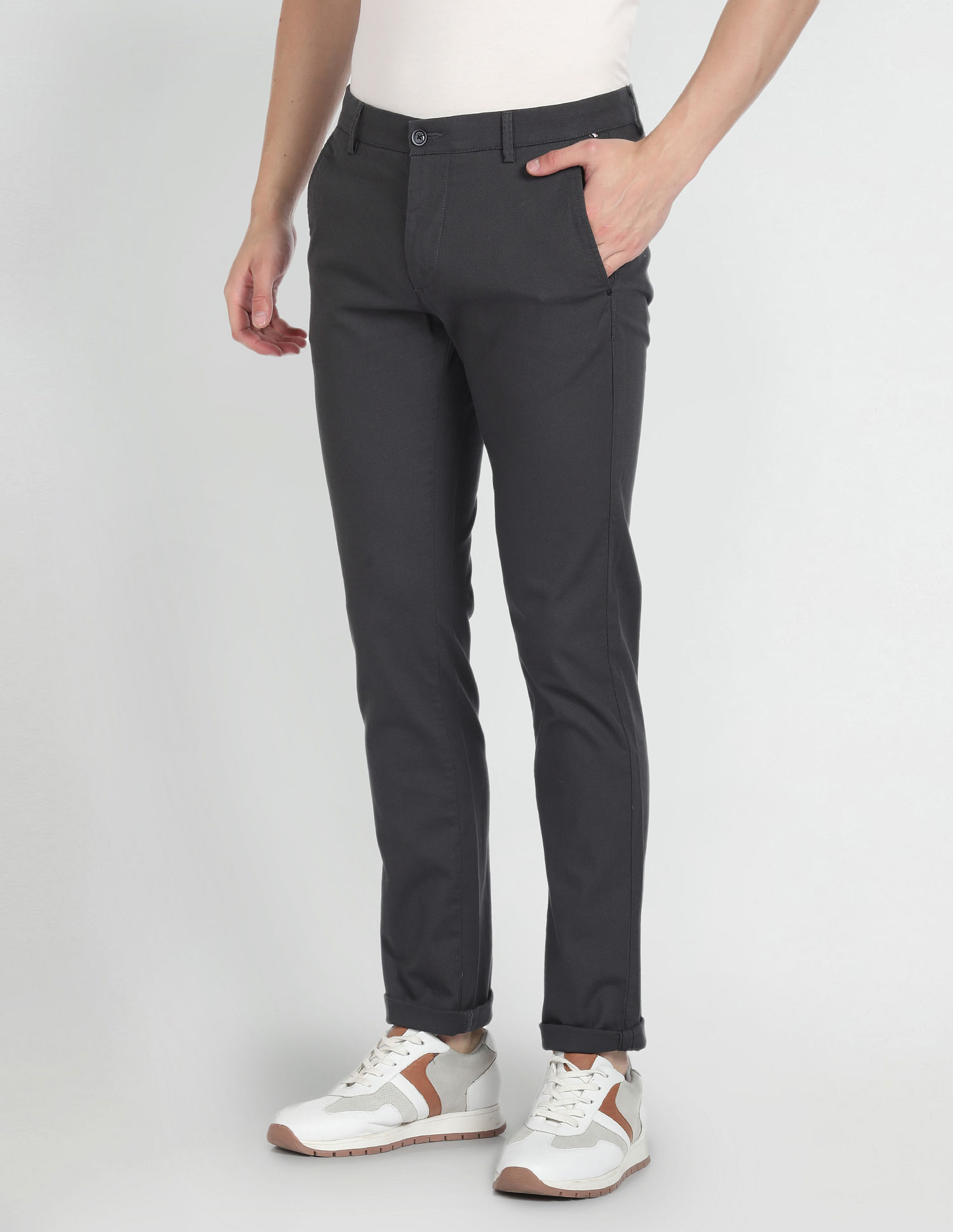 Arrow Sports Low Rise Slim Fit Trousers