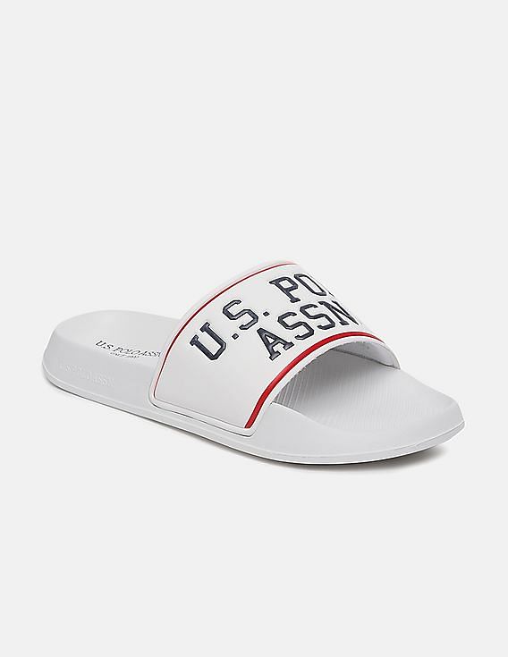 U.S. Polo Assn. Men Embossed Logo Non-Skid Lightweight Slides