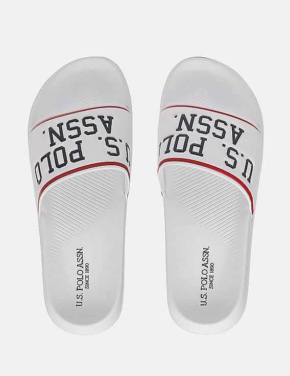 U.S. Polo Assn. Men Embossed Logo Non-Skid Lightweight Slides